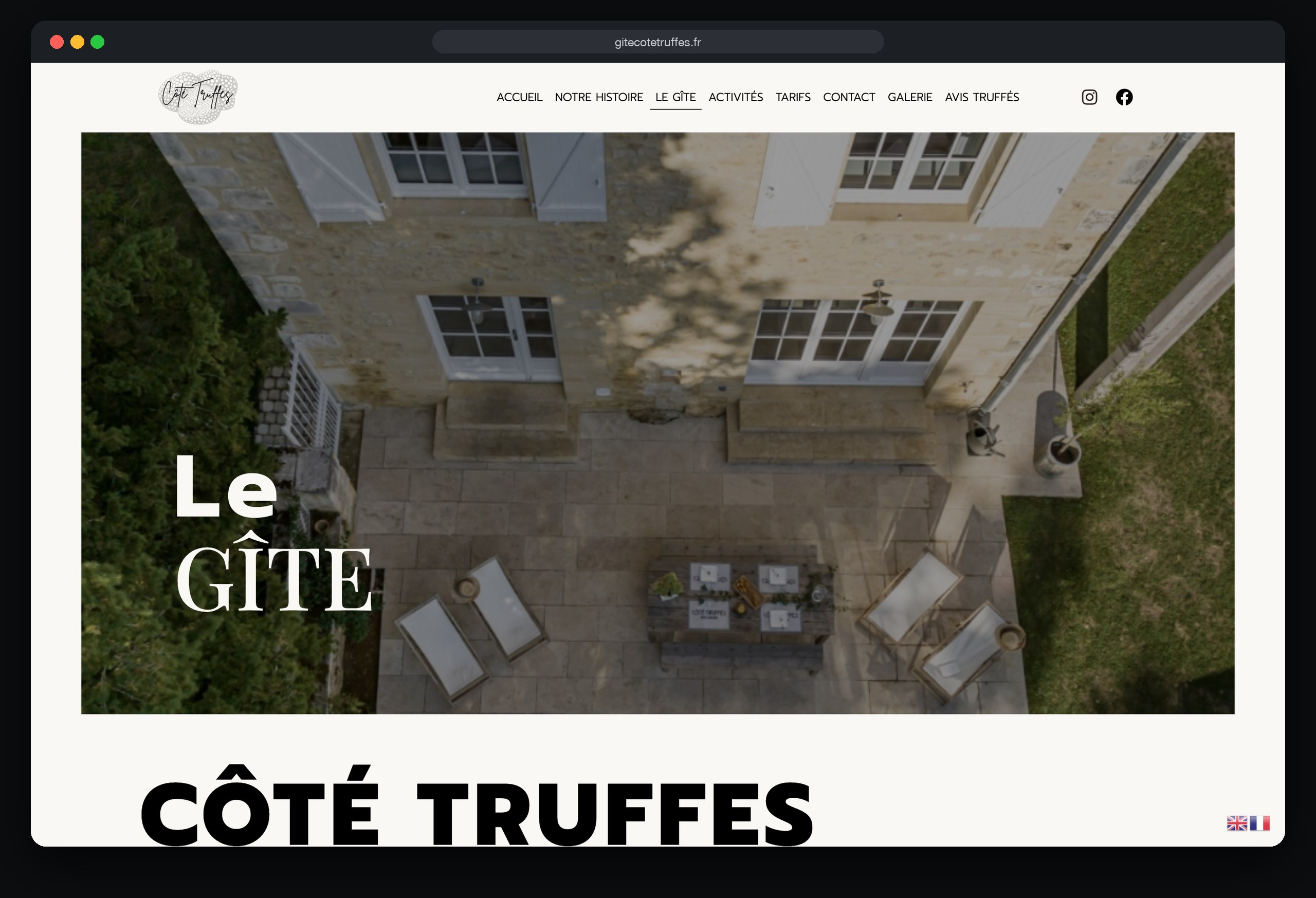 Côté Truffes : page Le gite
