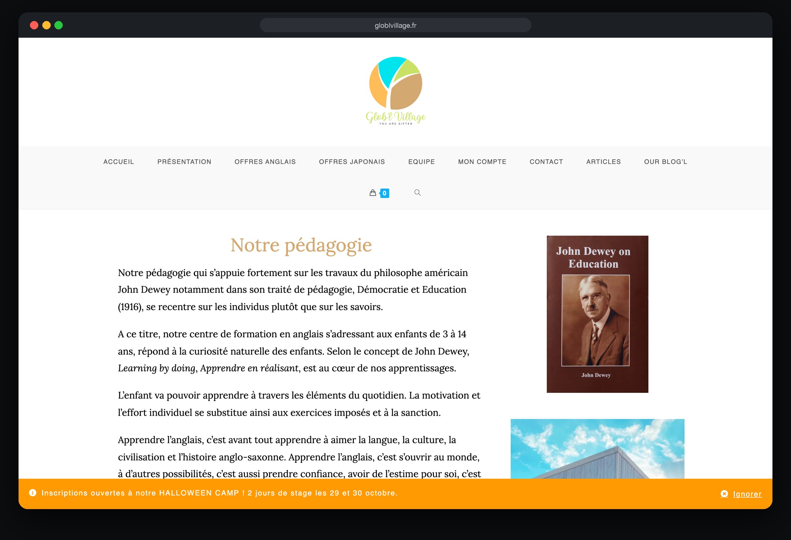 Glob'l Village : page Presentation