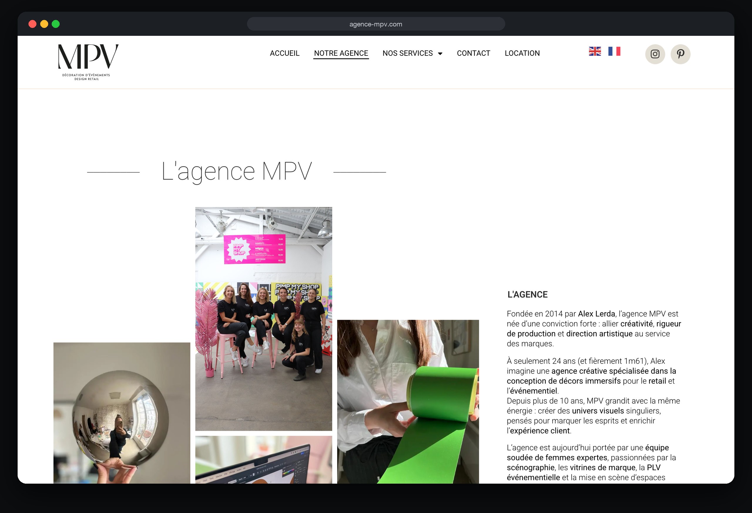 Agence MPV : page Notre histoire agence mpv