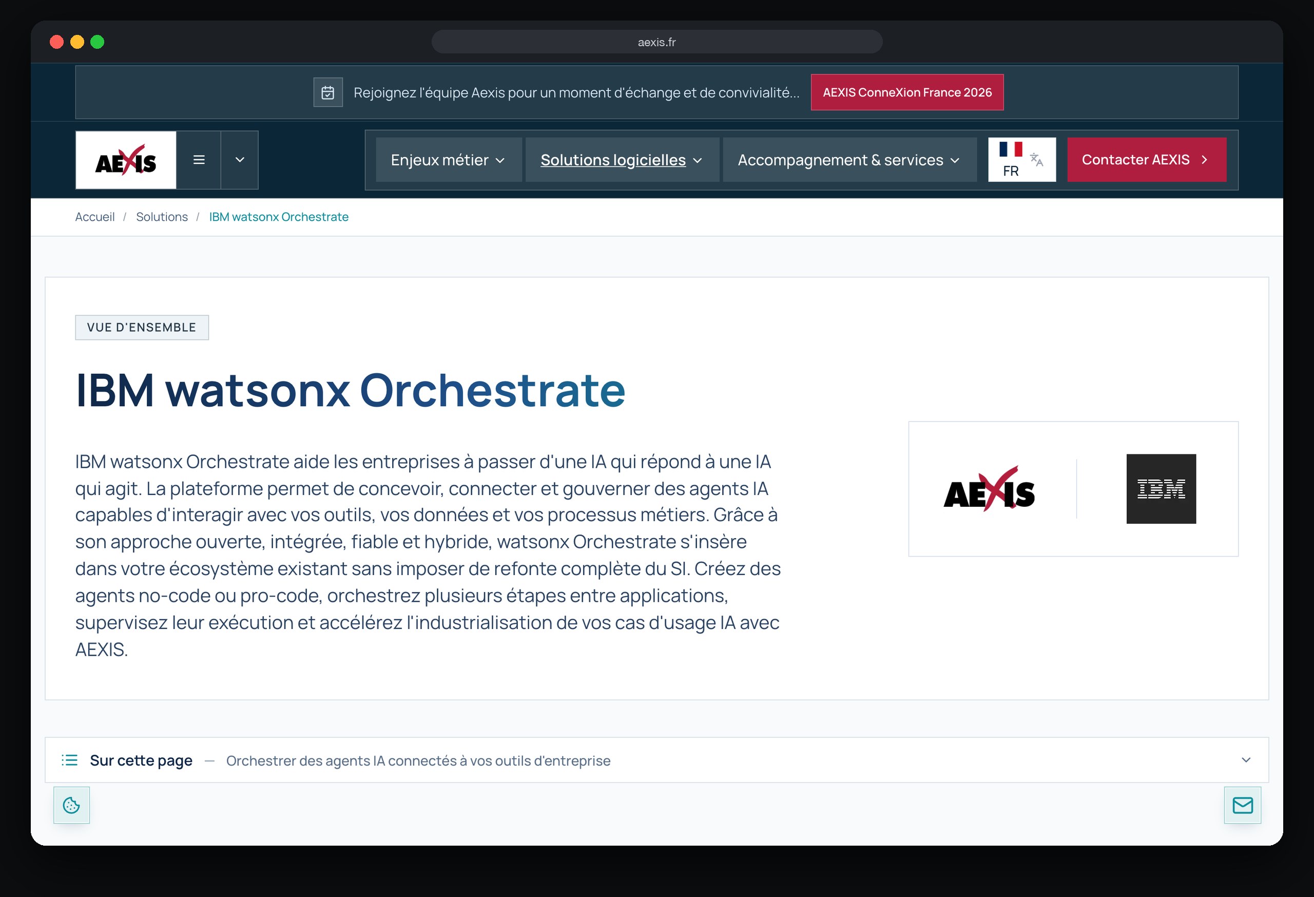 Aexis 3 Aexis : page Ibm watsonx orchestrate