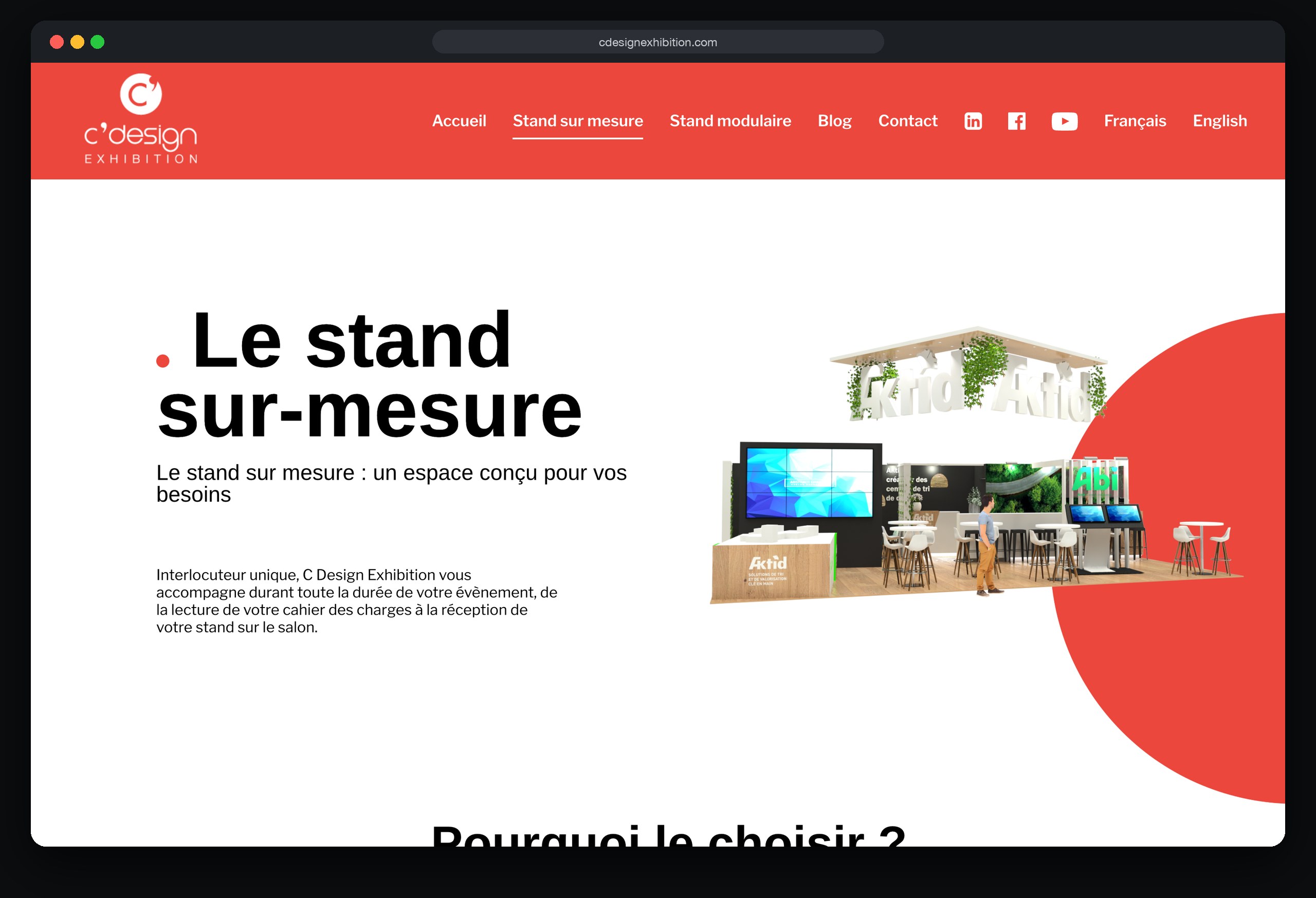 C'design Exhibition : page Stand sur mesure