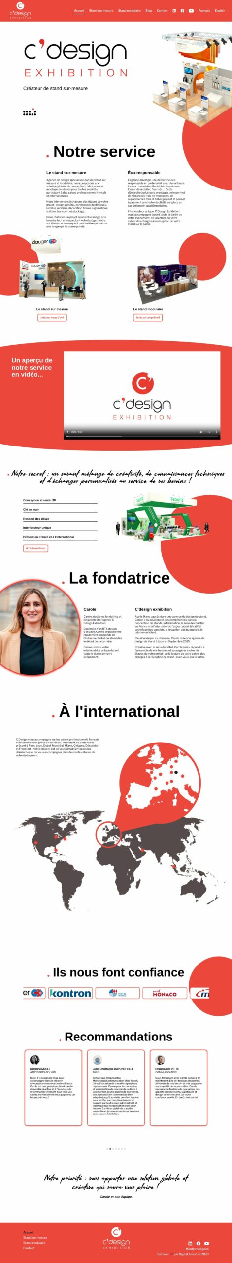 C'design Exhibition : page d’accueil complète sur ordinateur