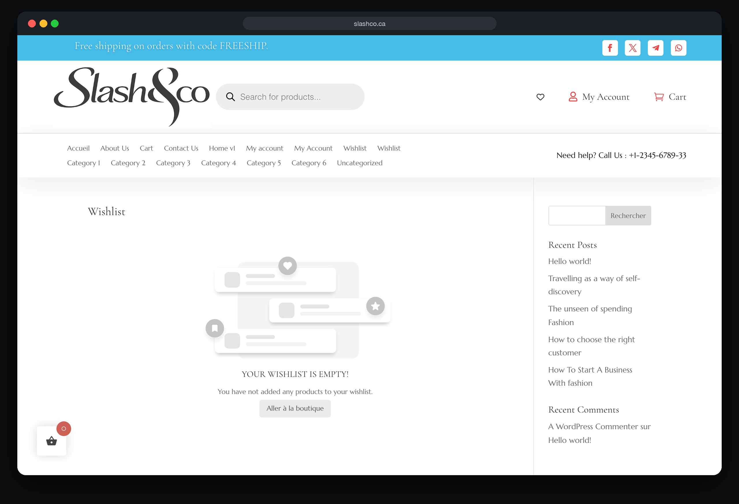 Slash & Co : page Wishlist