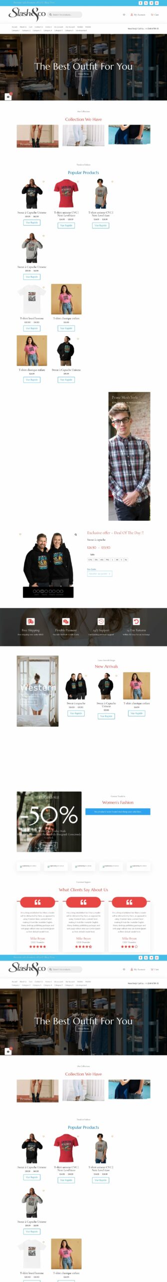 Slash & Co : page d’accueil complète sur ordinateur