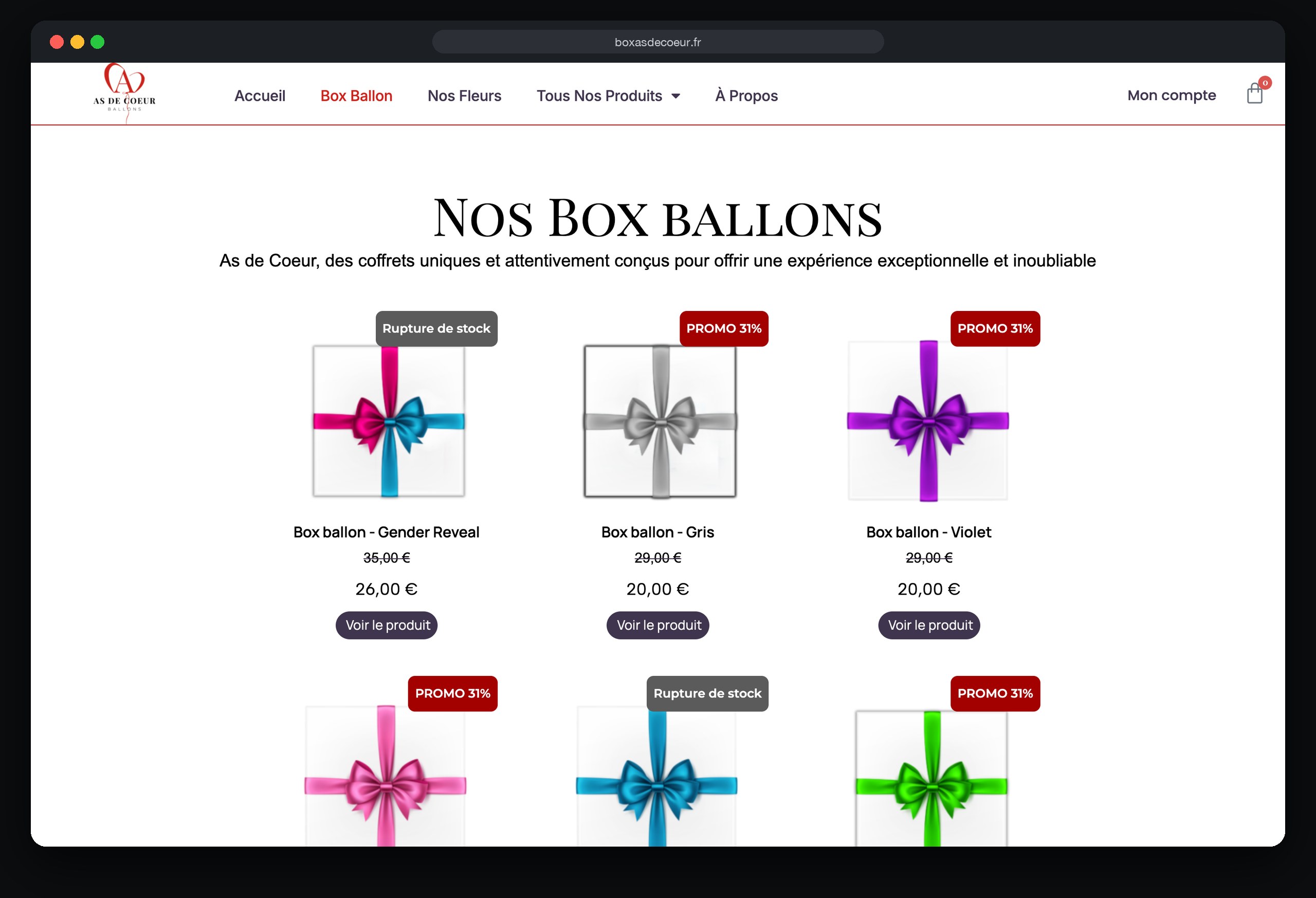 As de Cœur : page Les box