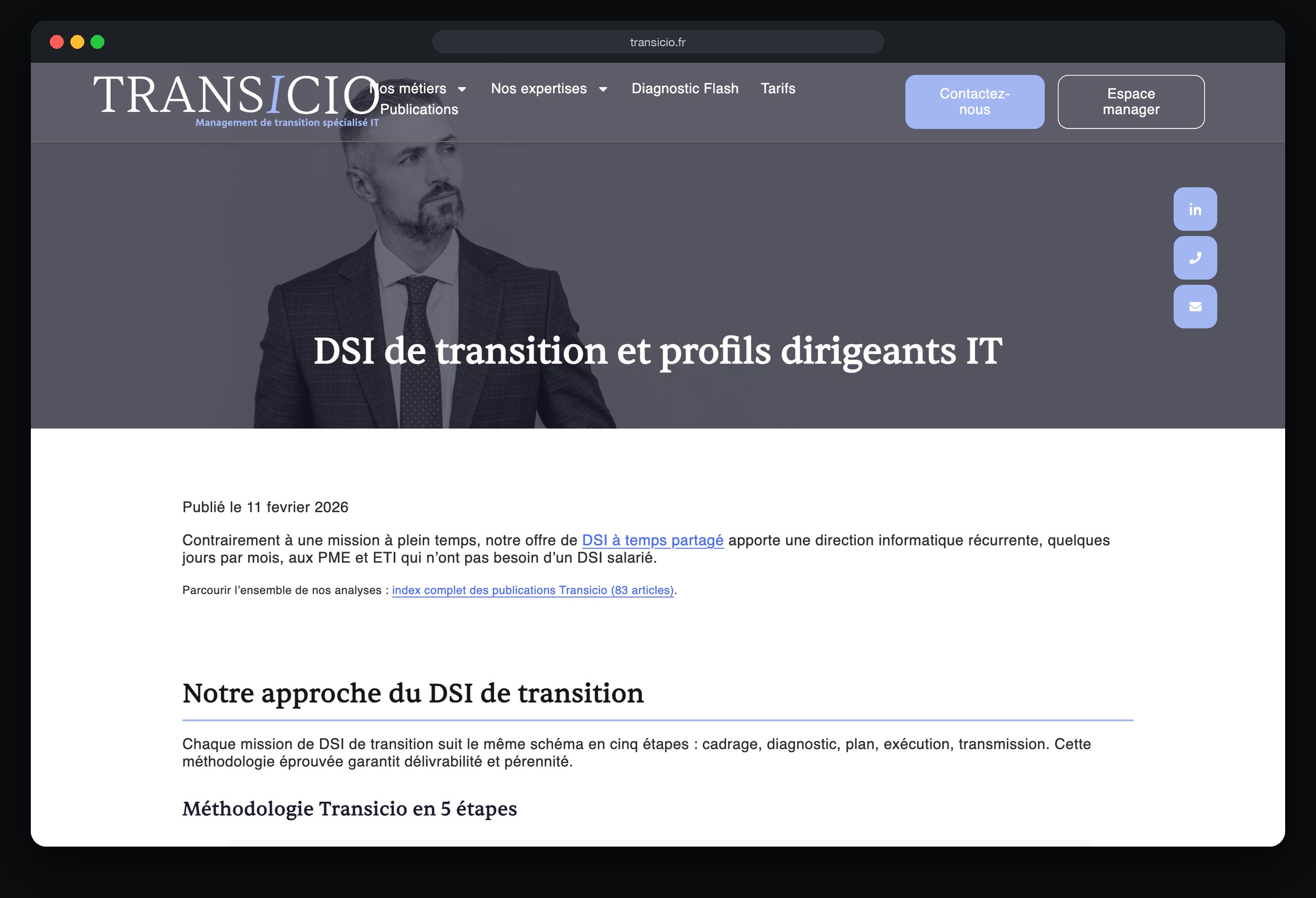 Transicio : page Dsi de transition
