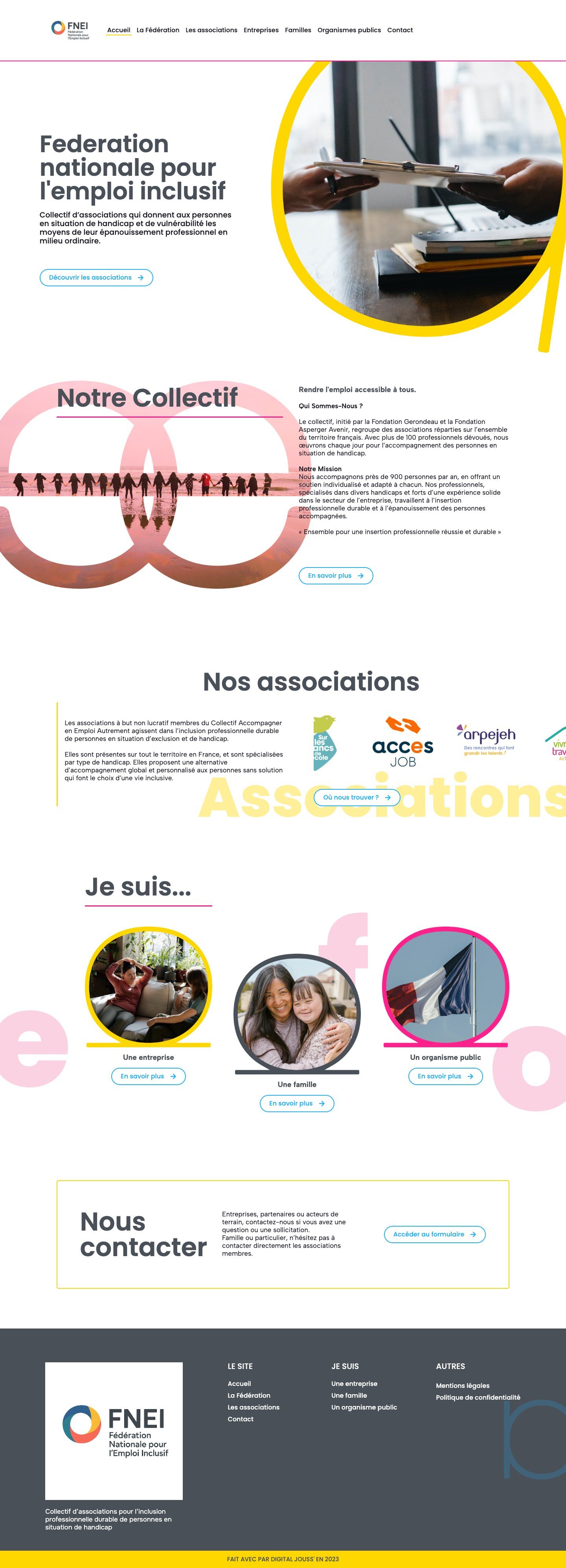 Accompagner en emploi autrement : page d’accueil complète sur ordinateur