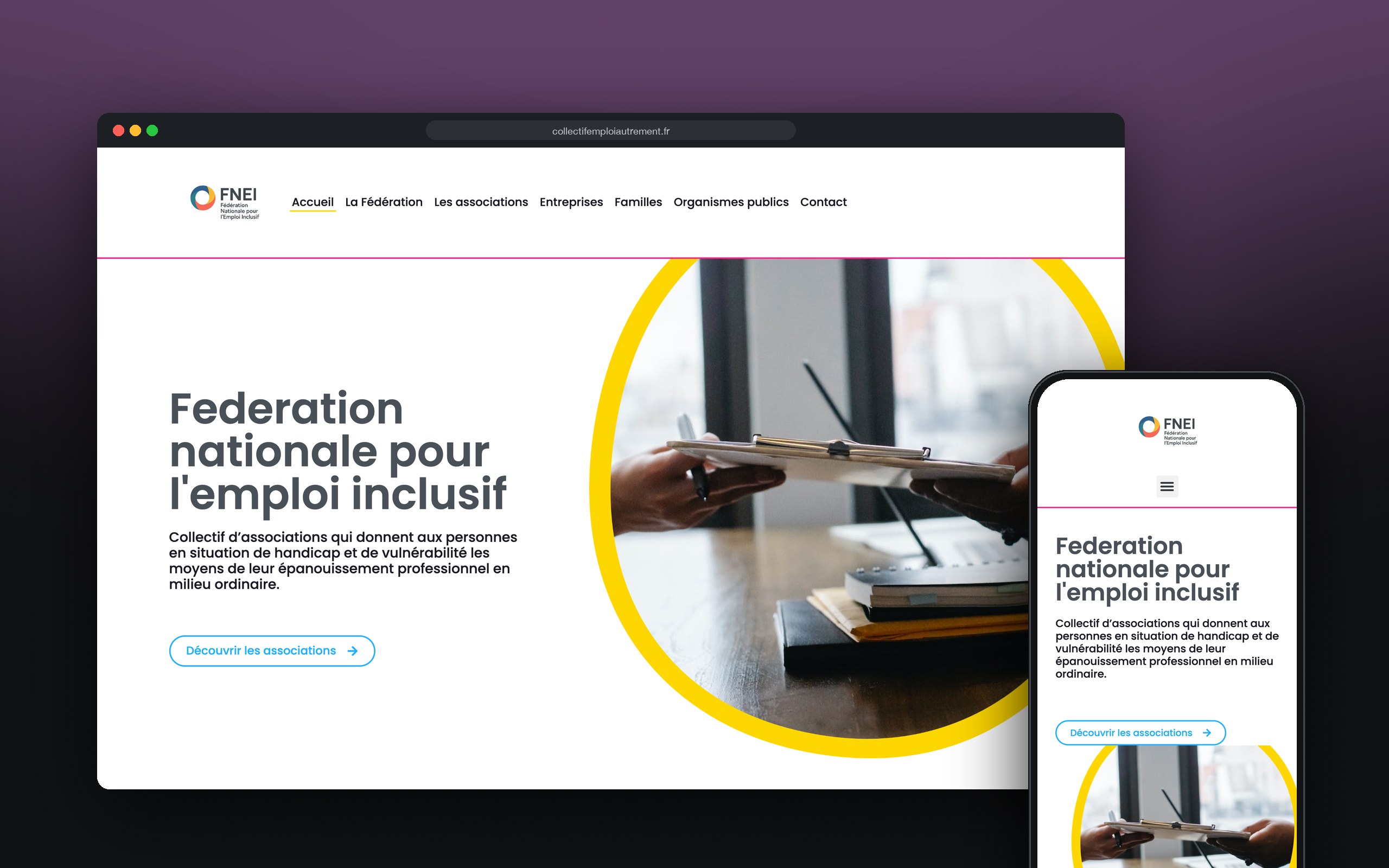 Accompagner en emploi autrement : site présenté sur ordinateur et mobile