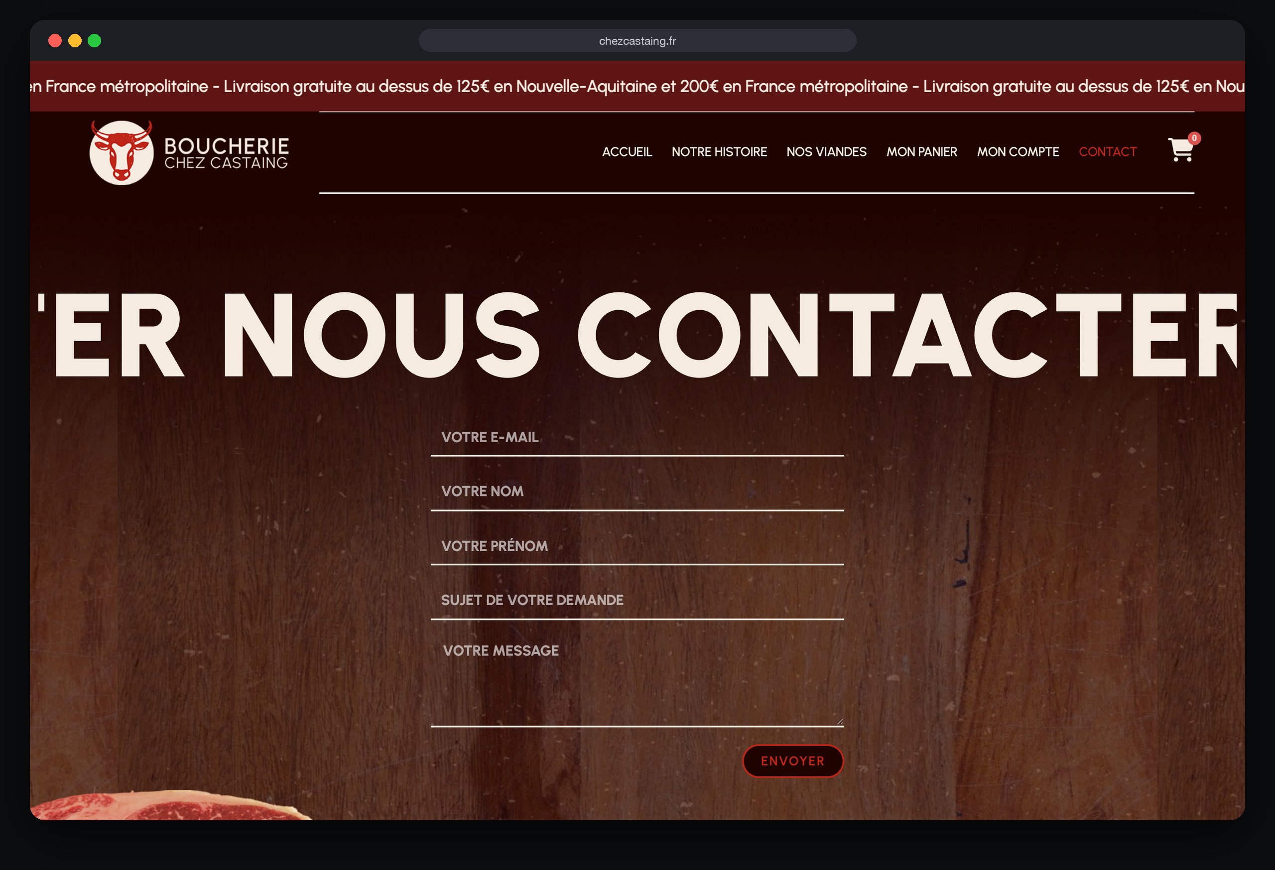 Chez Castaing : page Contact