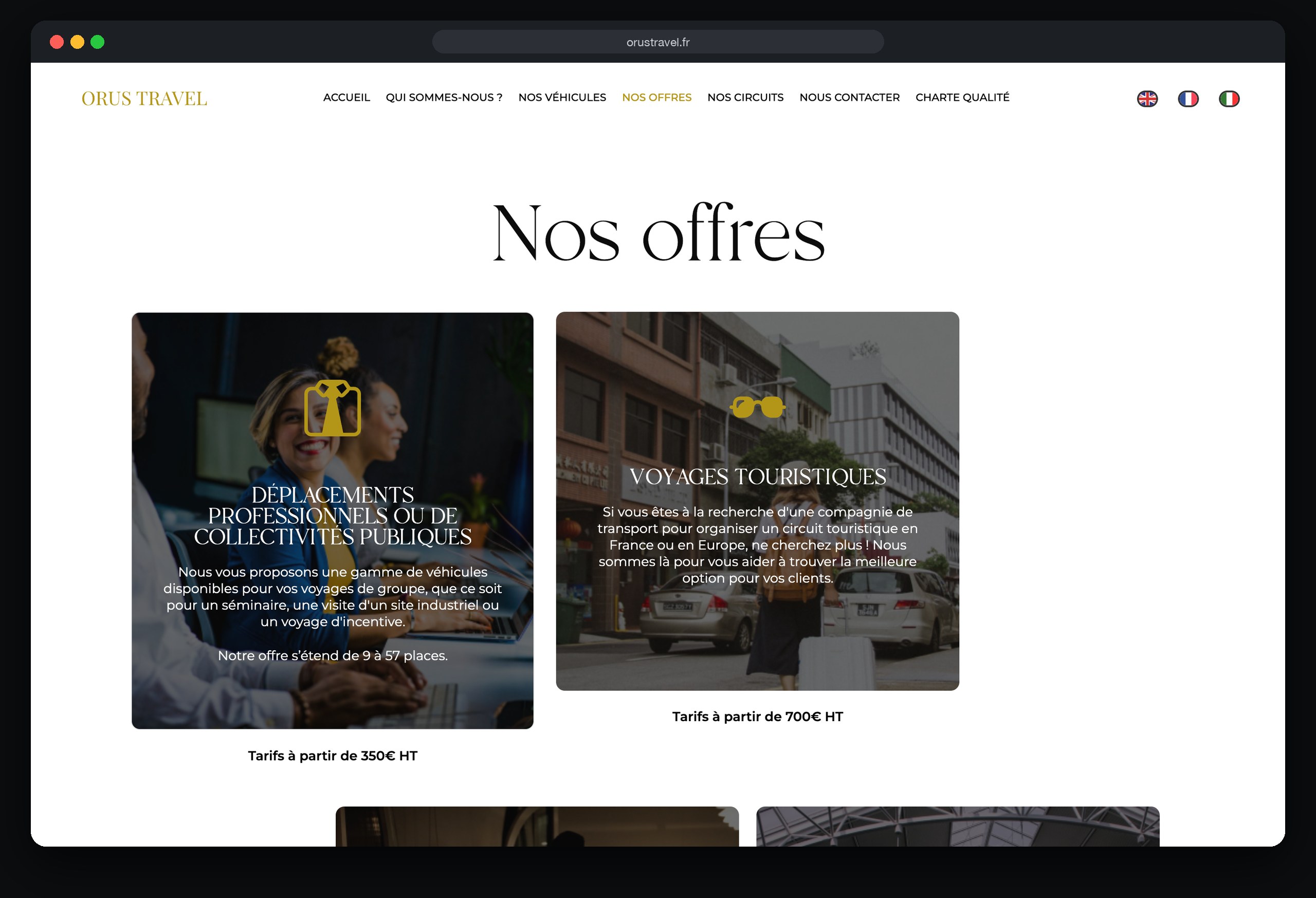 Orus Travel : page Nos offres