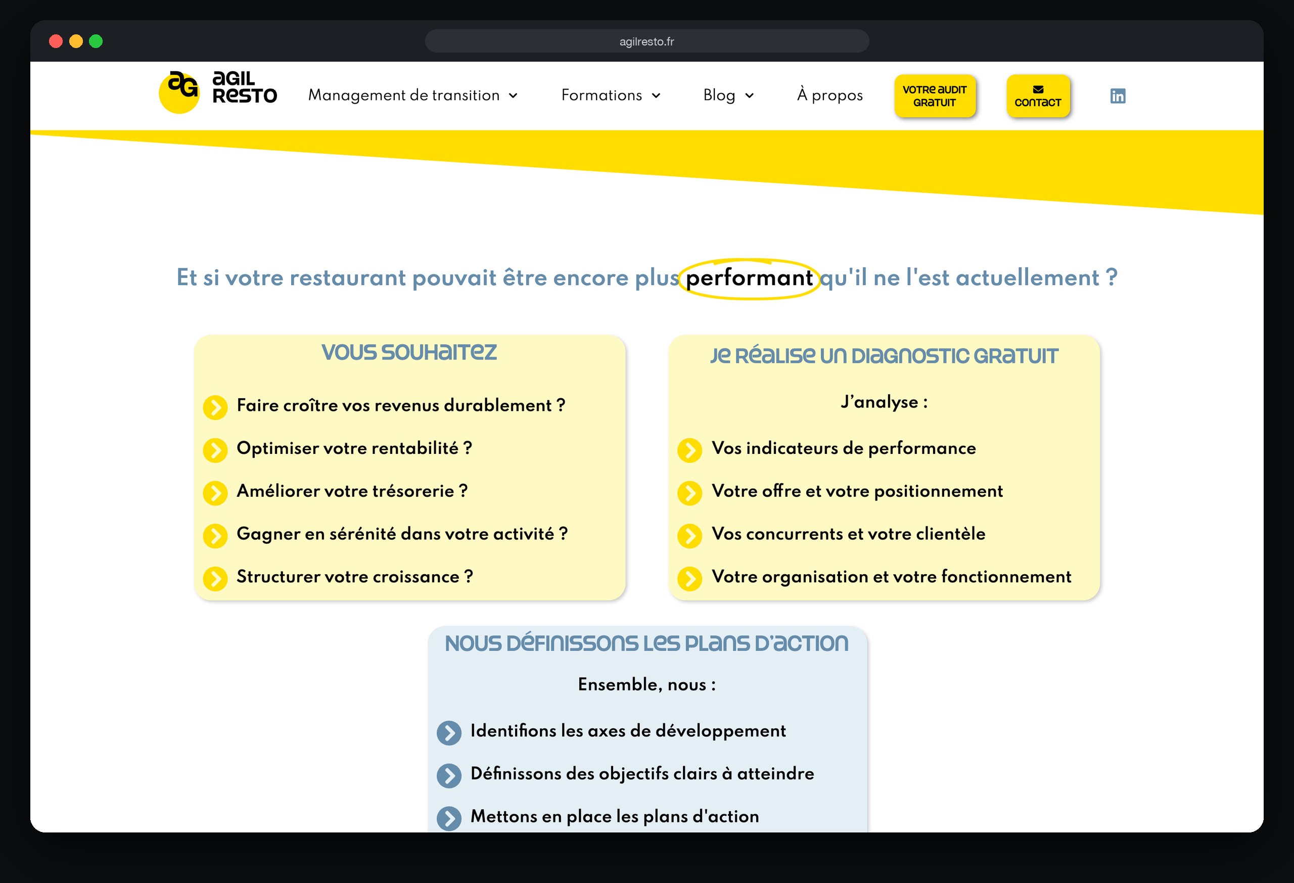 Agil Resto : page Developpez la performance de votre restaurant