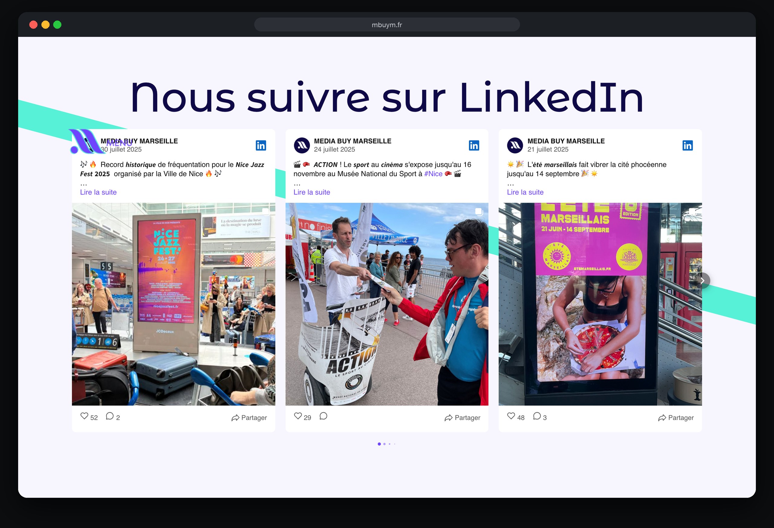 Media Buy Marseille : une section de la page d’accueil