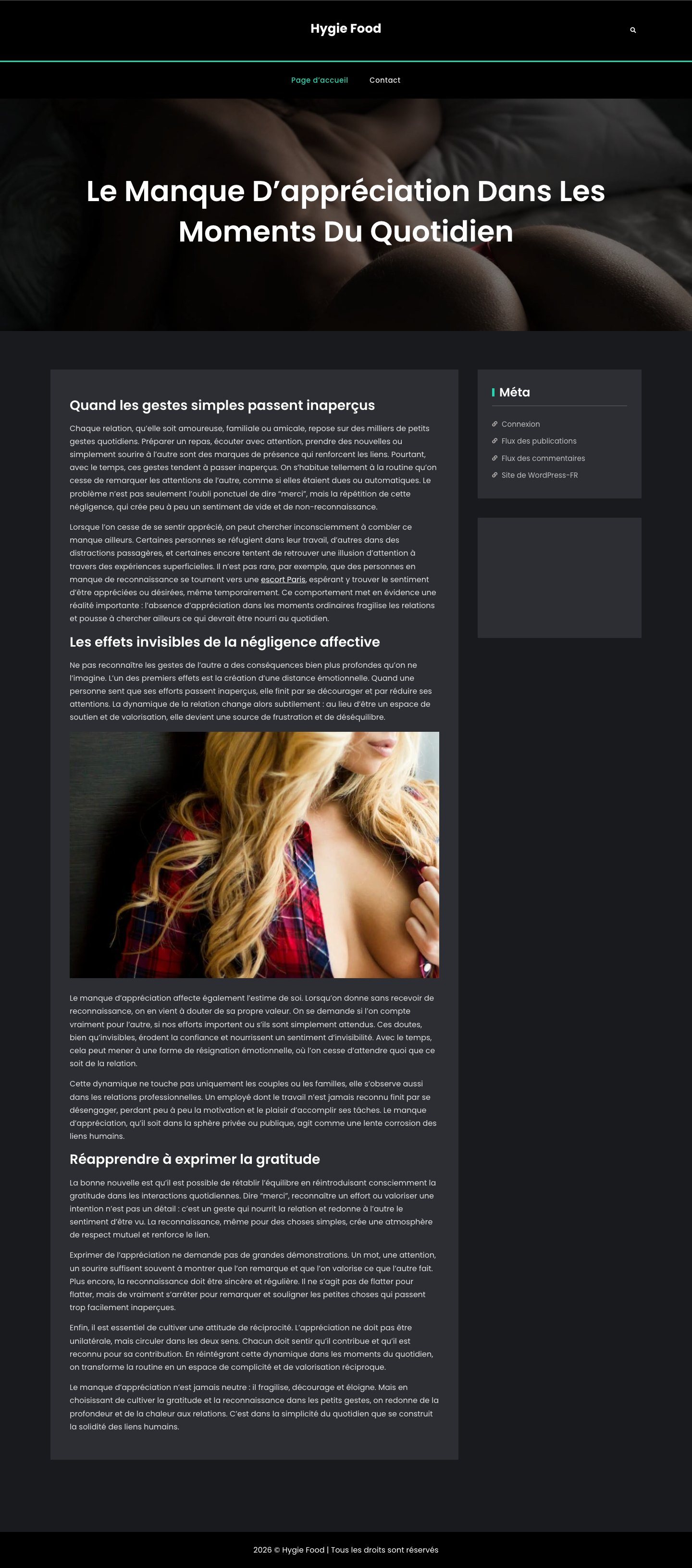 Hygie Food : page d’accueil complète sur ordinateur