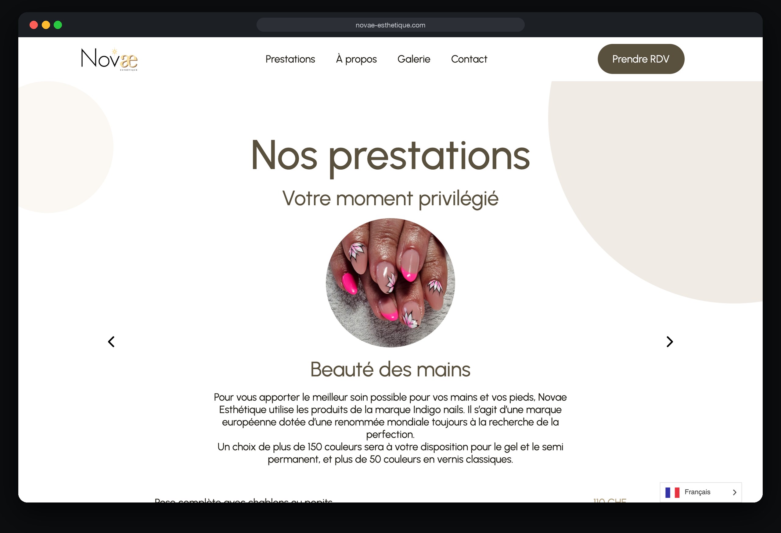 Novae Esthétique : page Nos prestations