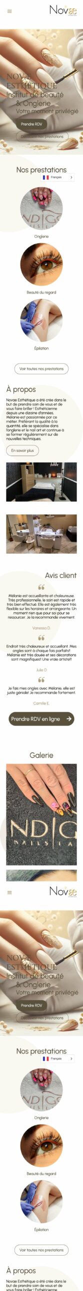 Novae Esthétique : version mobile
