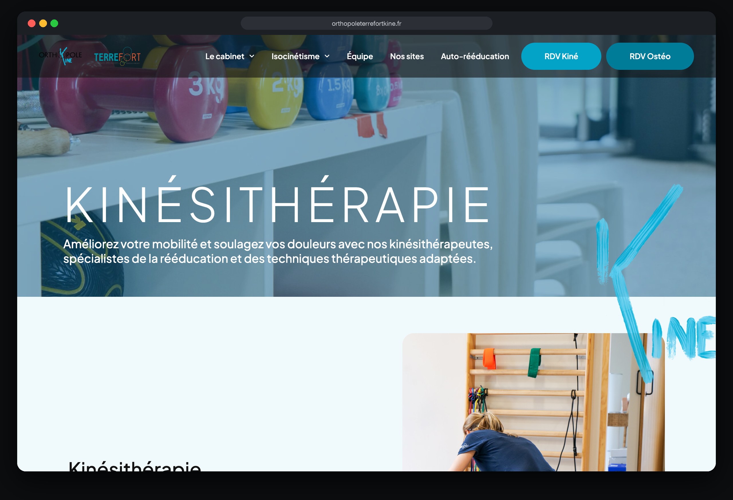 Orthopole Kiné : page Kinesitherapie