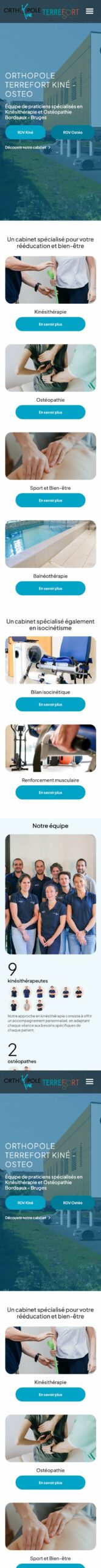 Orthopole Kiné : version mobile
