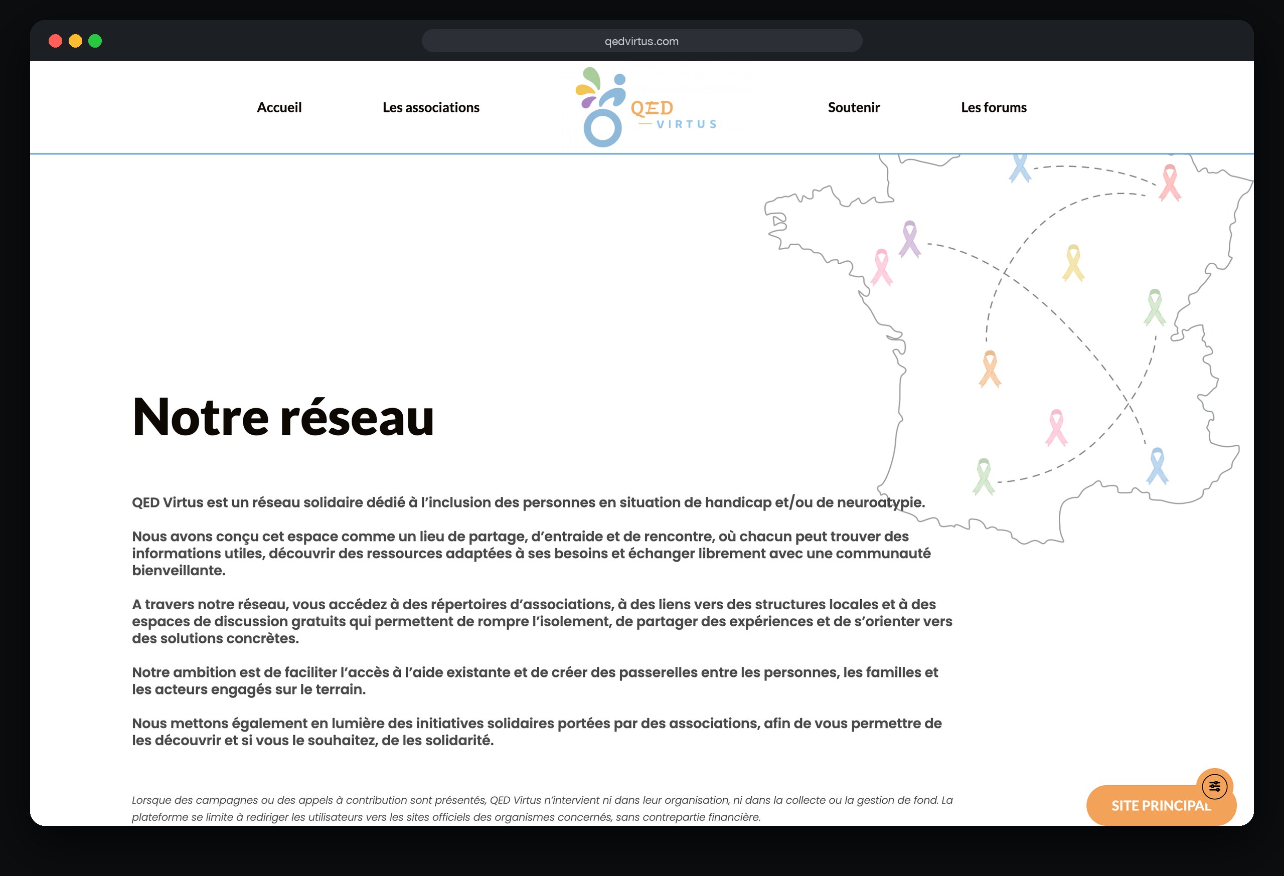 QED Virtus : page Notre reseau