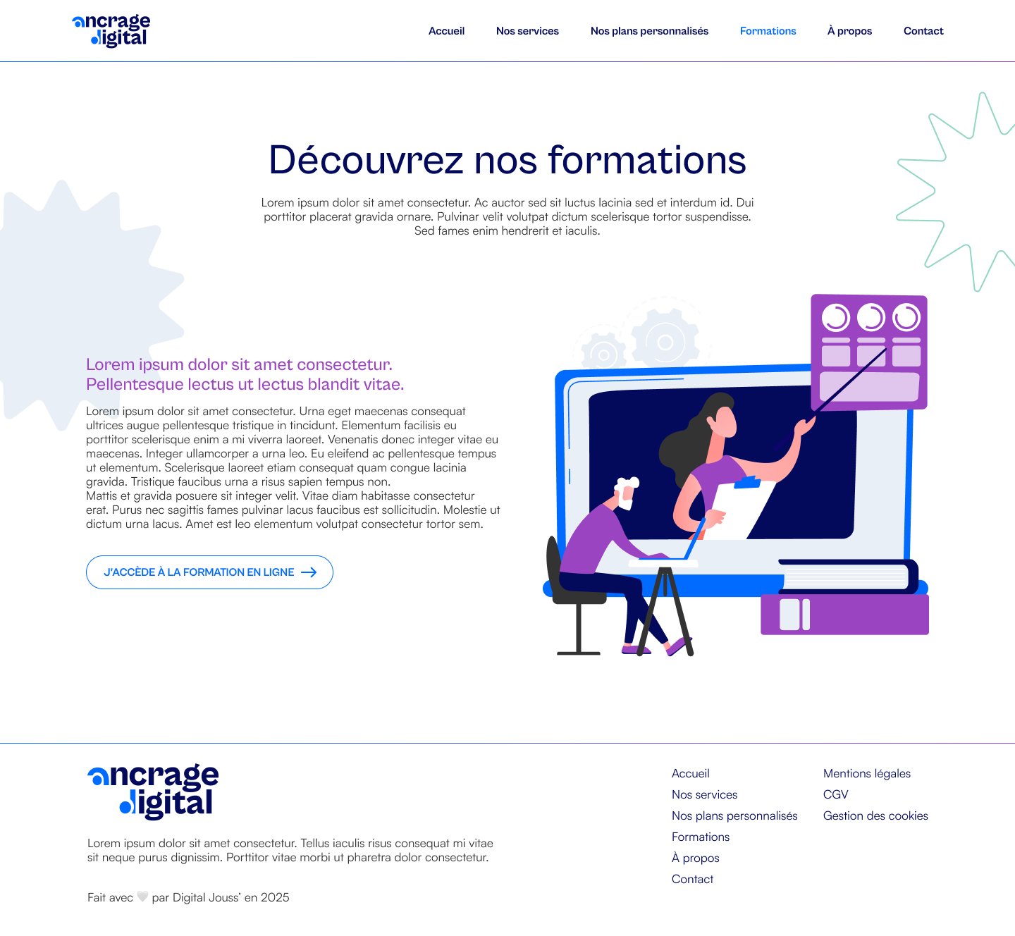 Ancrage Digital — page Découvrez nos formations