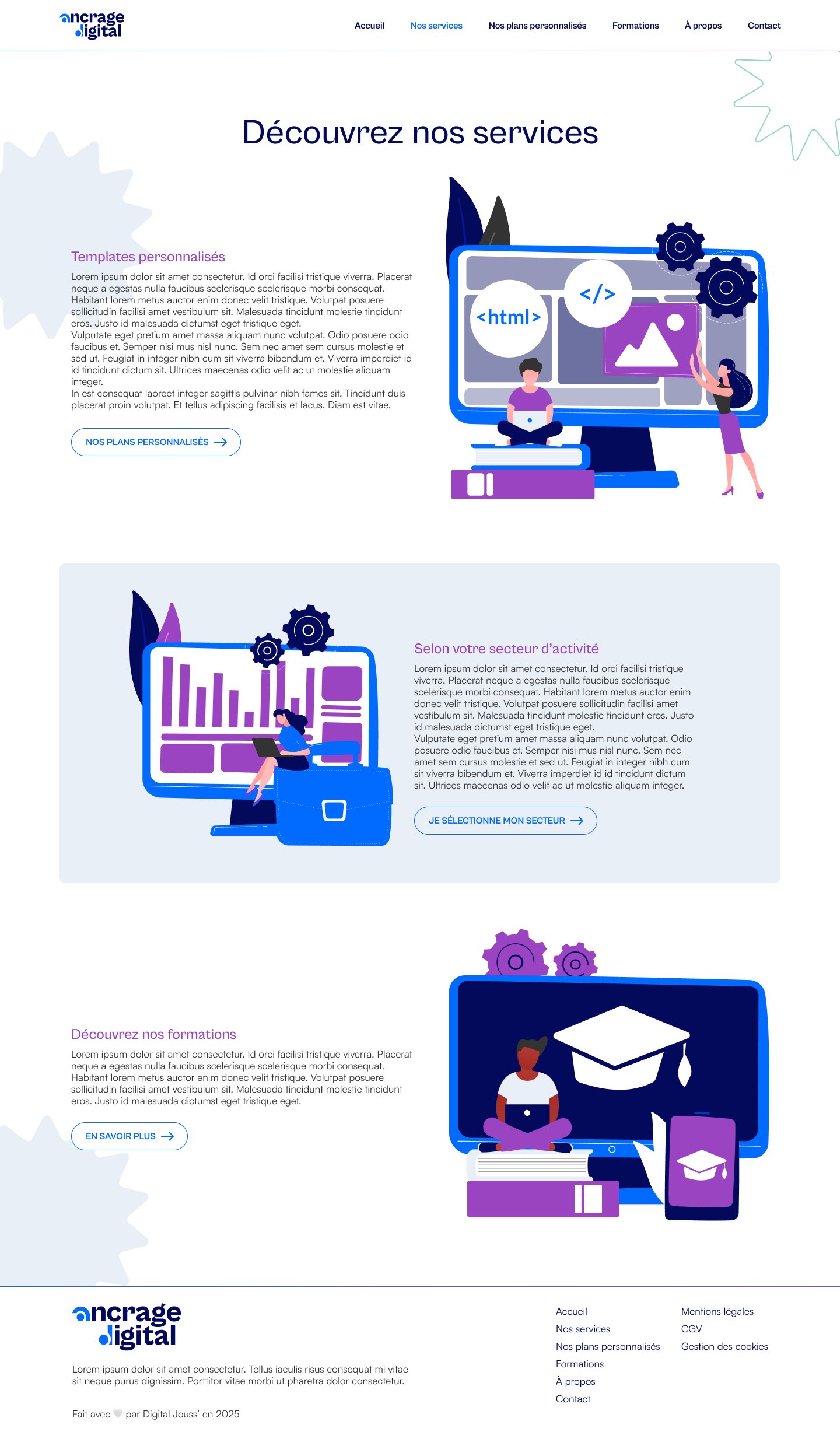 Ancrage Digital — page des services