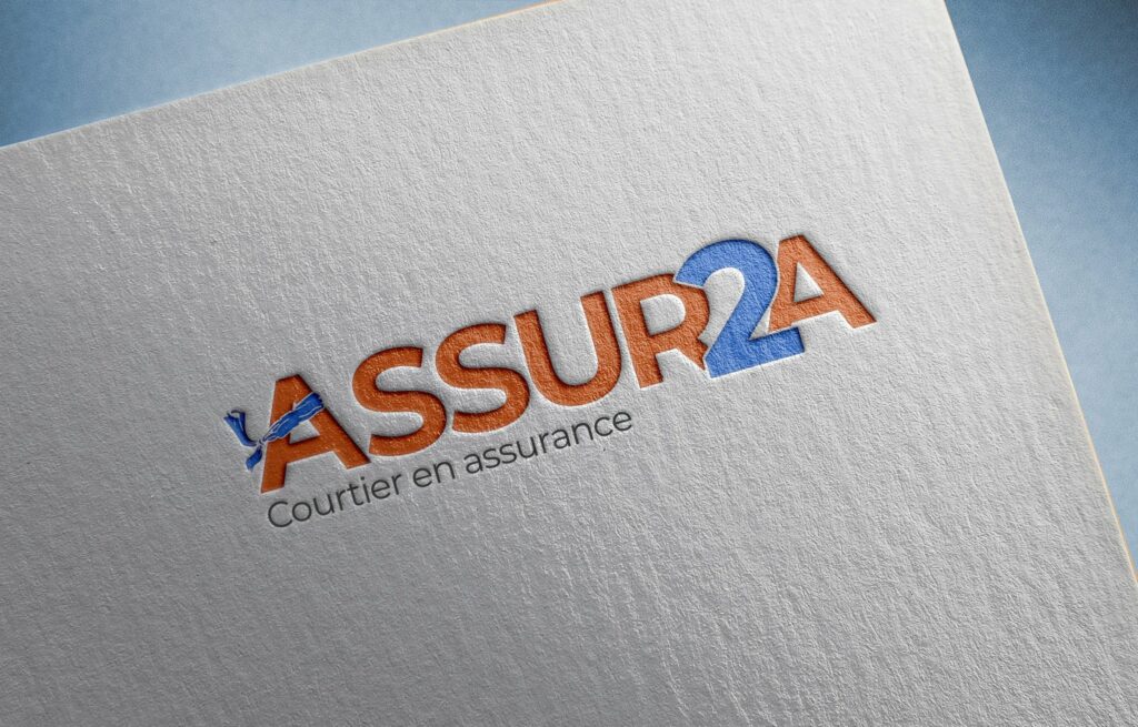 Assur2A — logo imprimé sur papier texturé