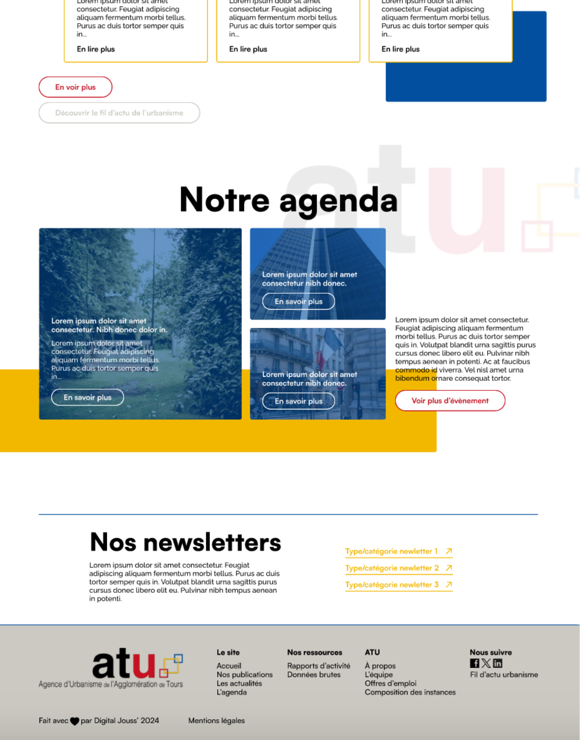 ATU 1 ATU — sections agenda et newsletters, pied de page