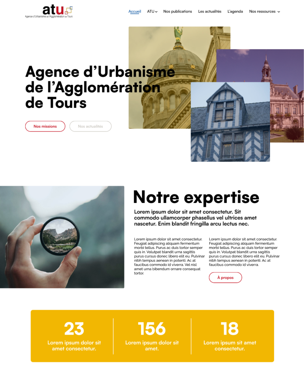 ATU — accueil de l'Agence d'Urbanisme de l'Agglomération de Tours et bloc expertise