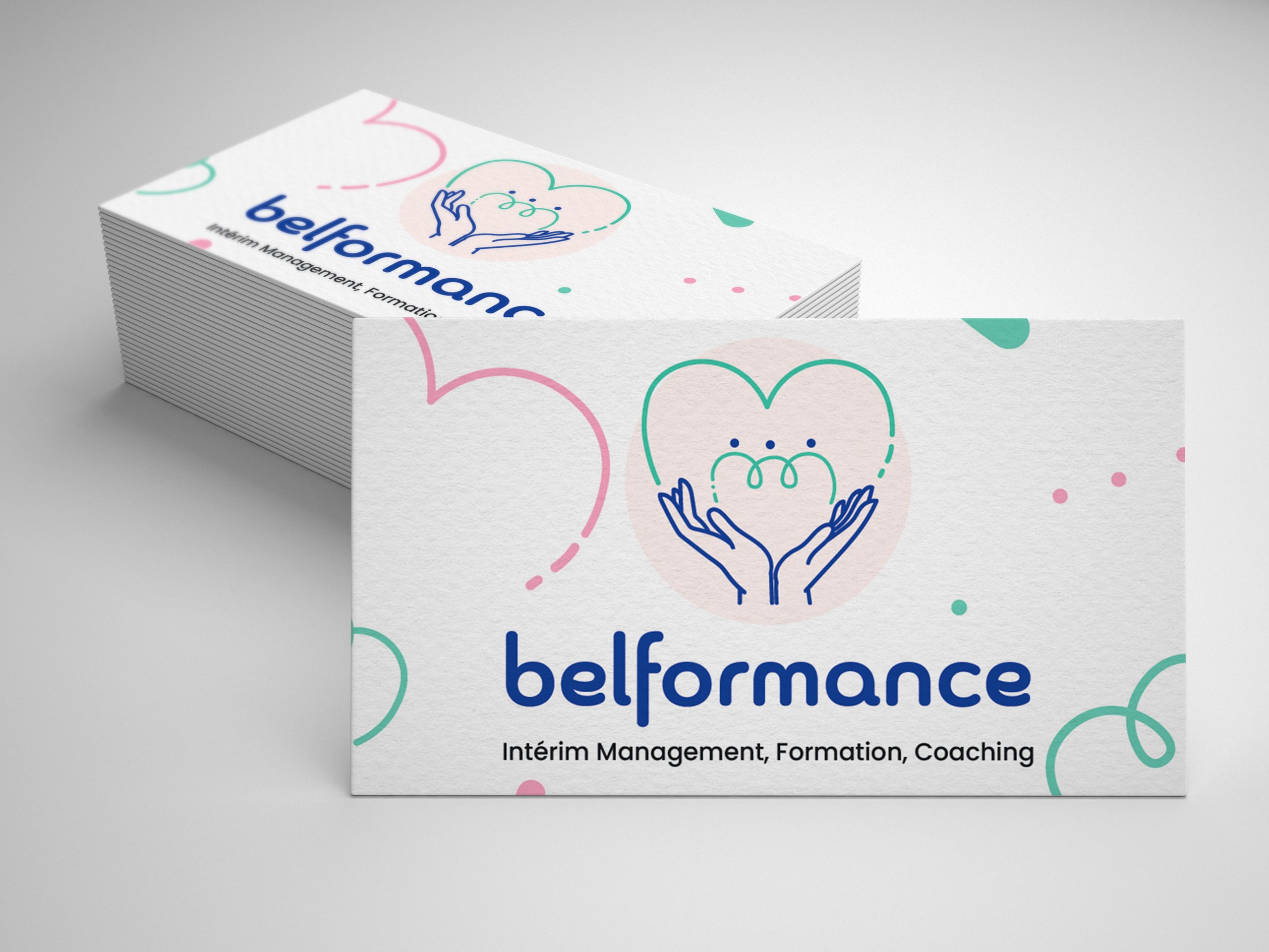 Belformance — cartes de visite avec le logo