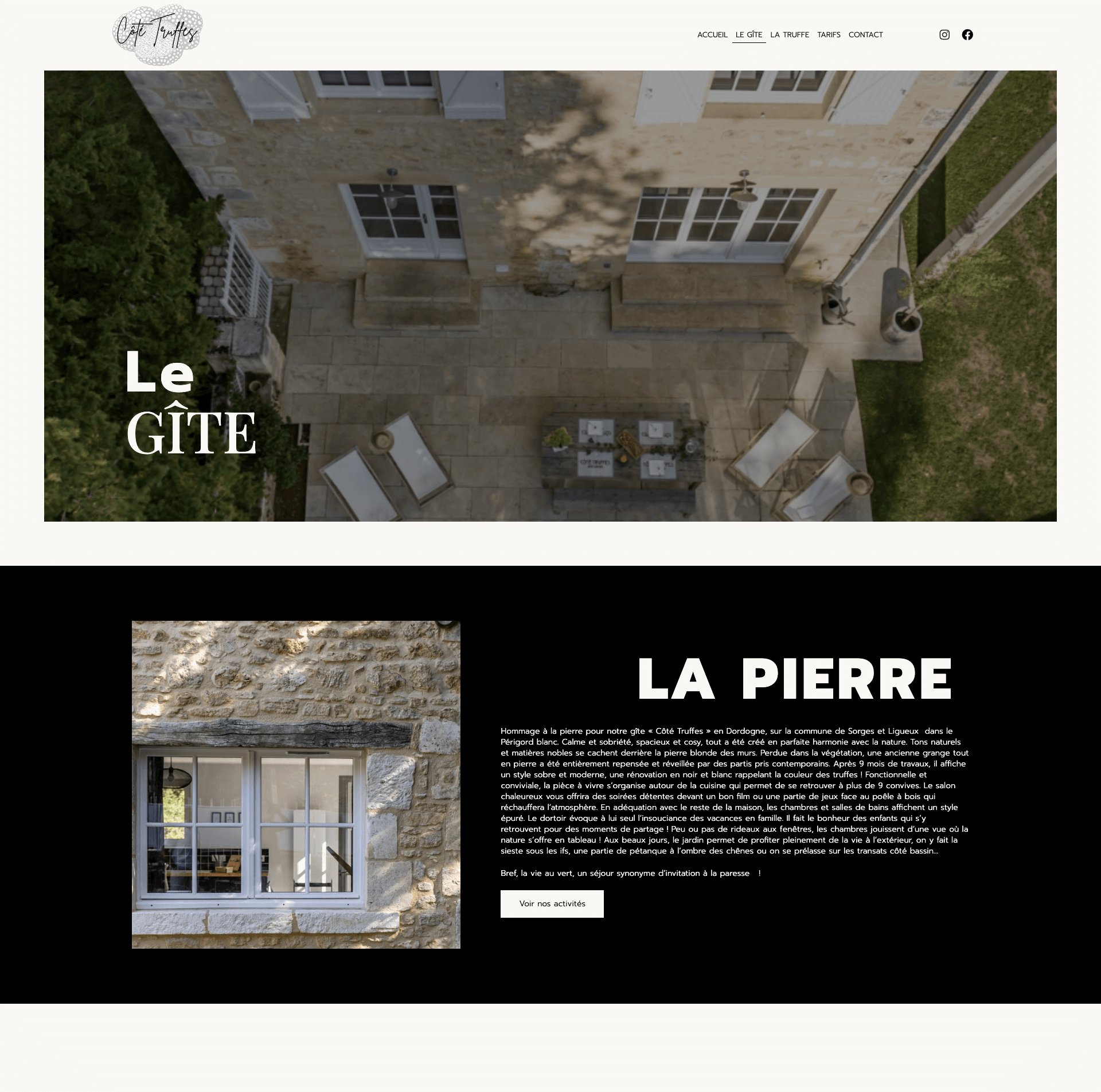 Côté Truffes — page le gîte et la pierre