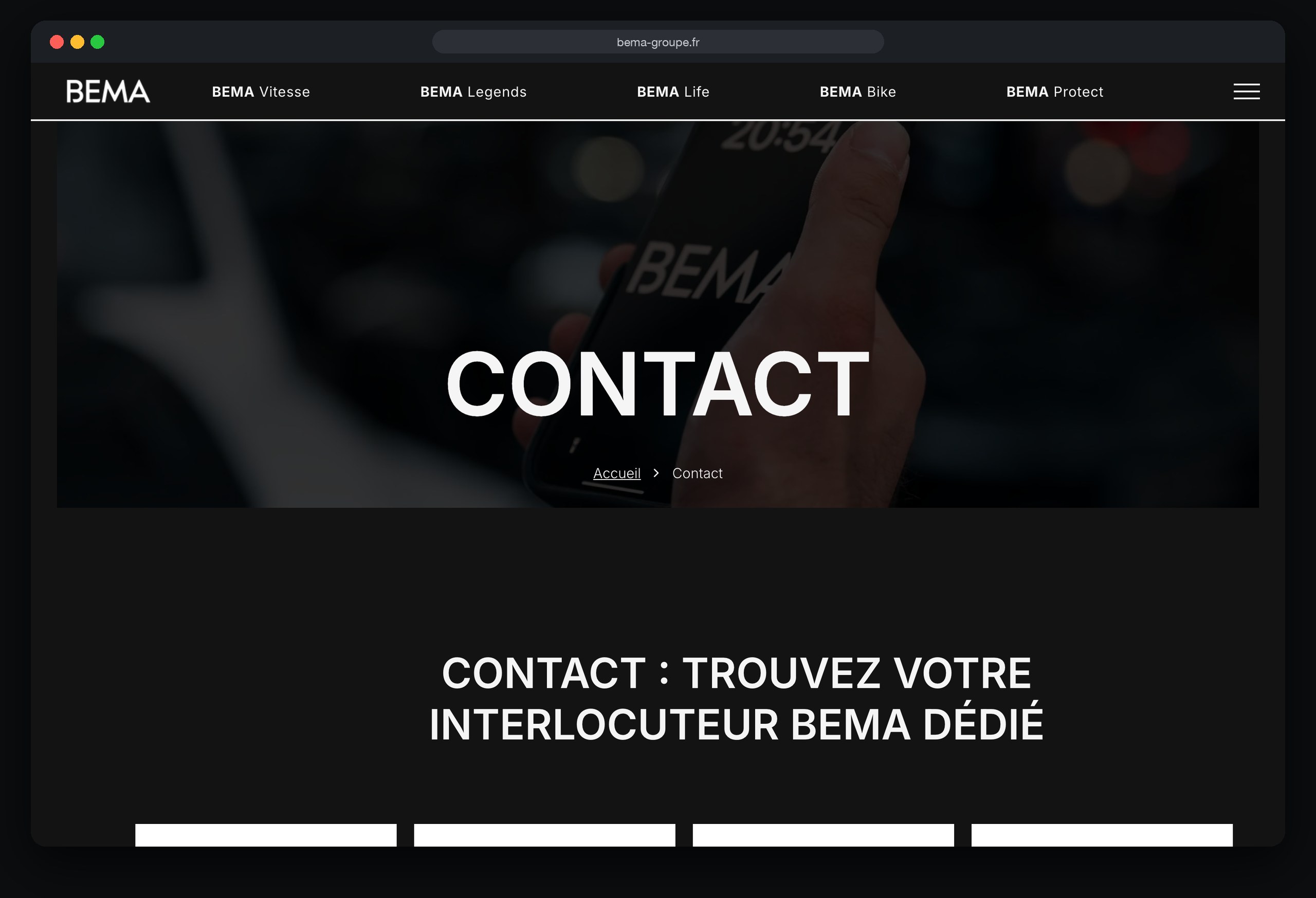 BEMA : page Contact