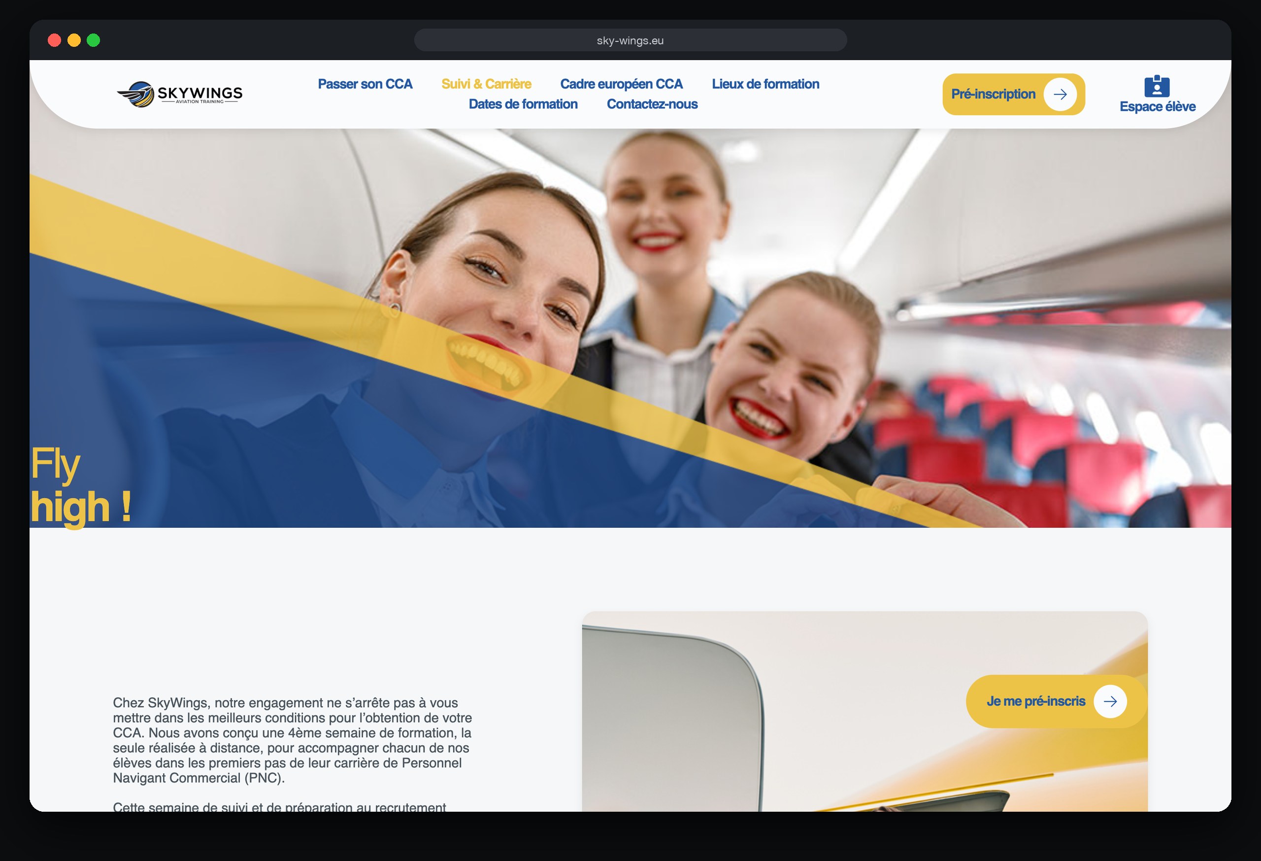 SkyWings : page Recrutements