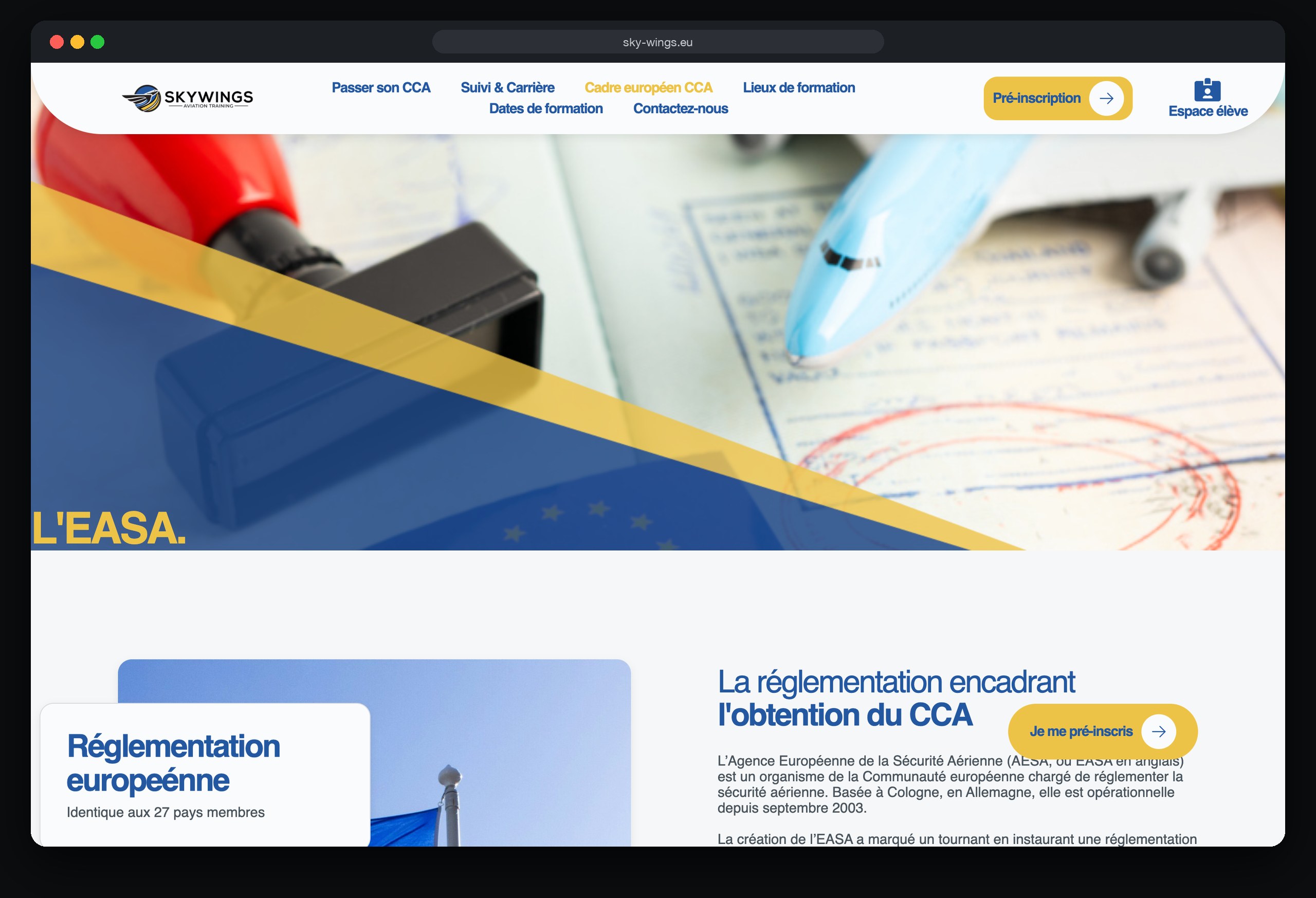 SkyWings : page Reglementation