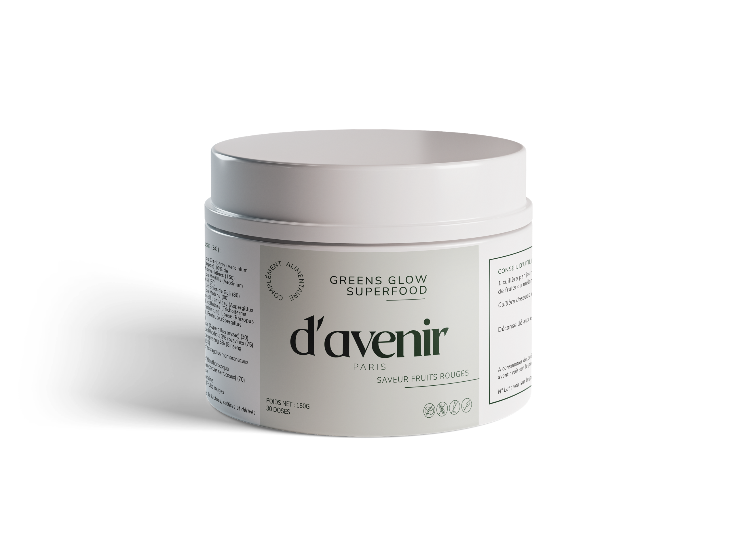 D'avenir Paris — pot Greens Glow Superfood blanc