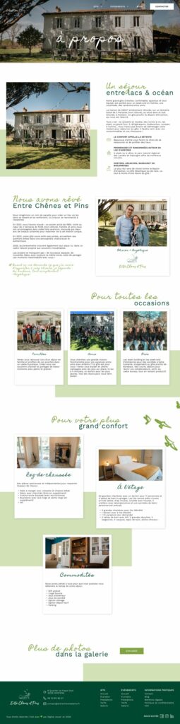 Entre Chênes et Pins — page À propos du gîte