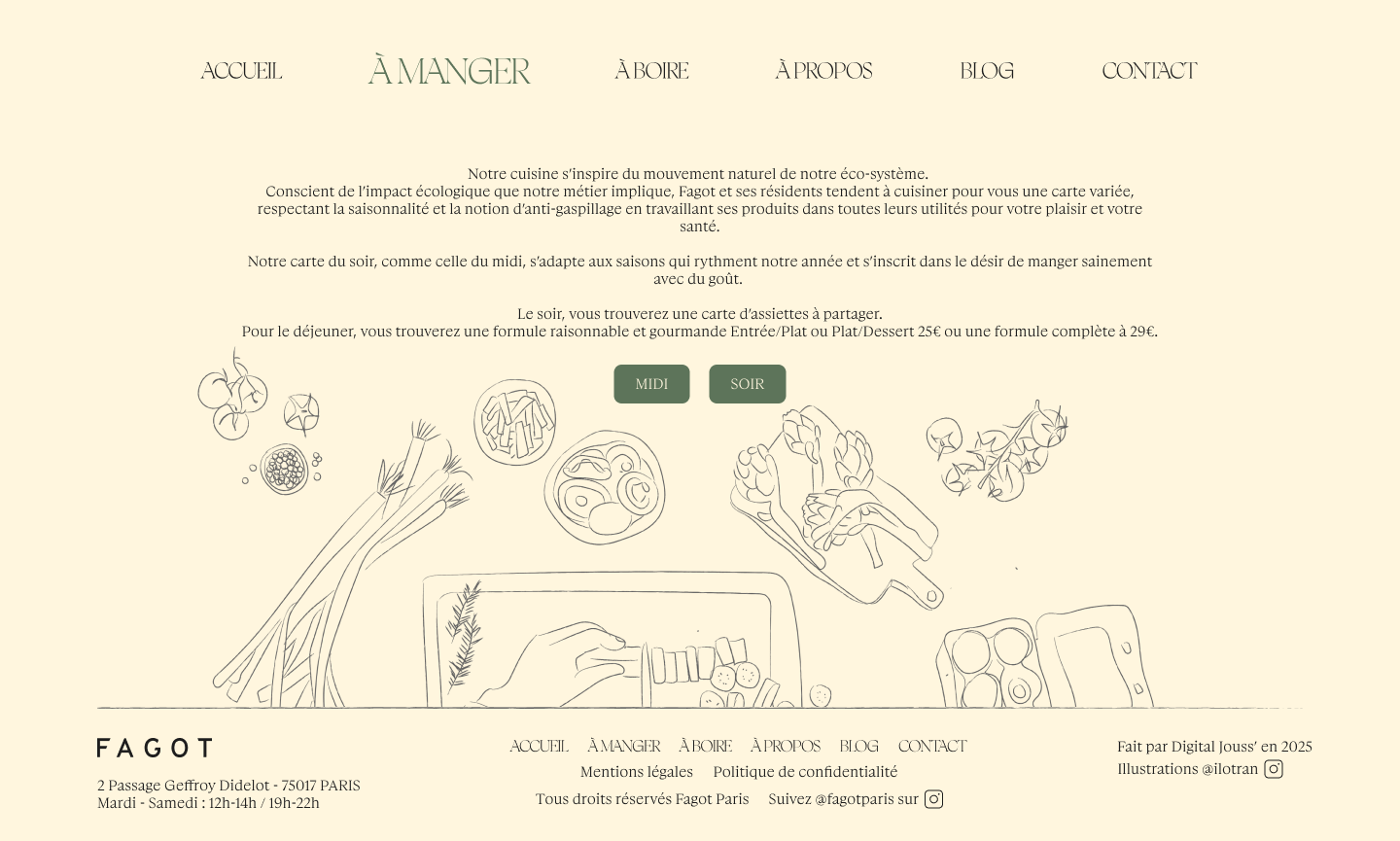 Fagot 1 Fagot — page À manger avec illustrations de plats