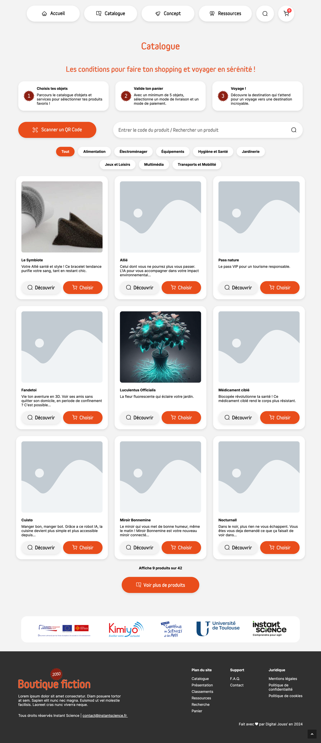 Instant Science — catalogue d'objets et de services du futur