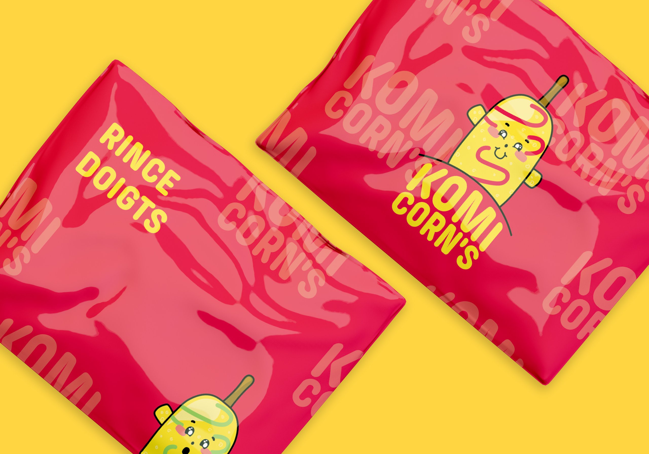 Komi Corn's — sachets de lingettes rince-doigts