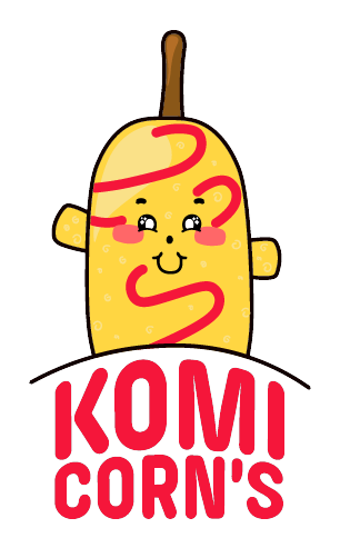 Komi Corn's — logo principal avec mascotte