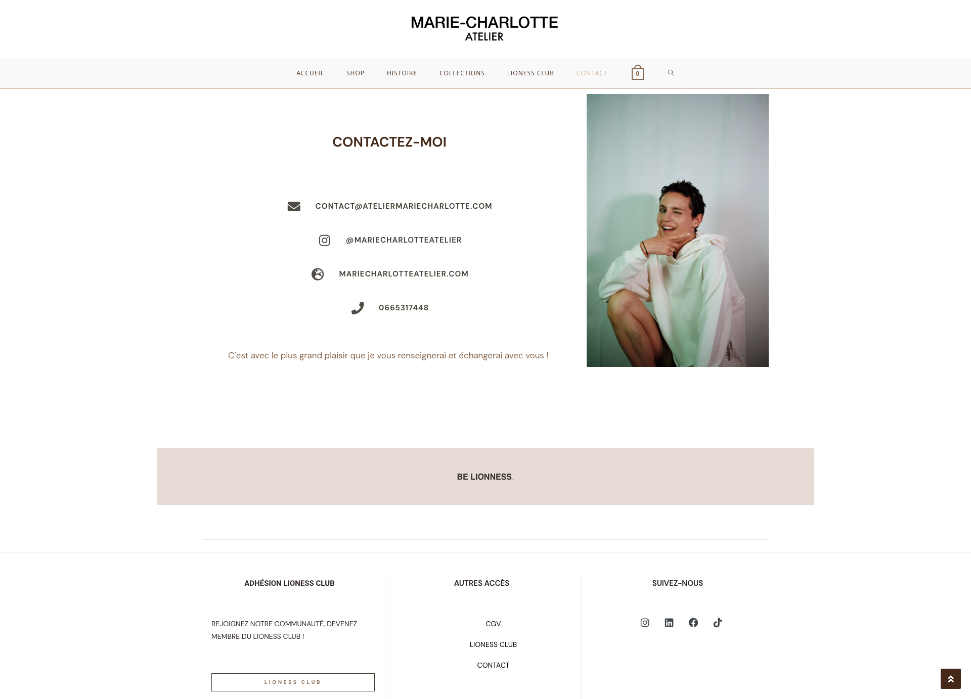 Marie-Charlotte Atelier — page Contactez-moi