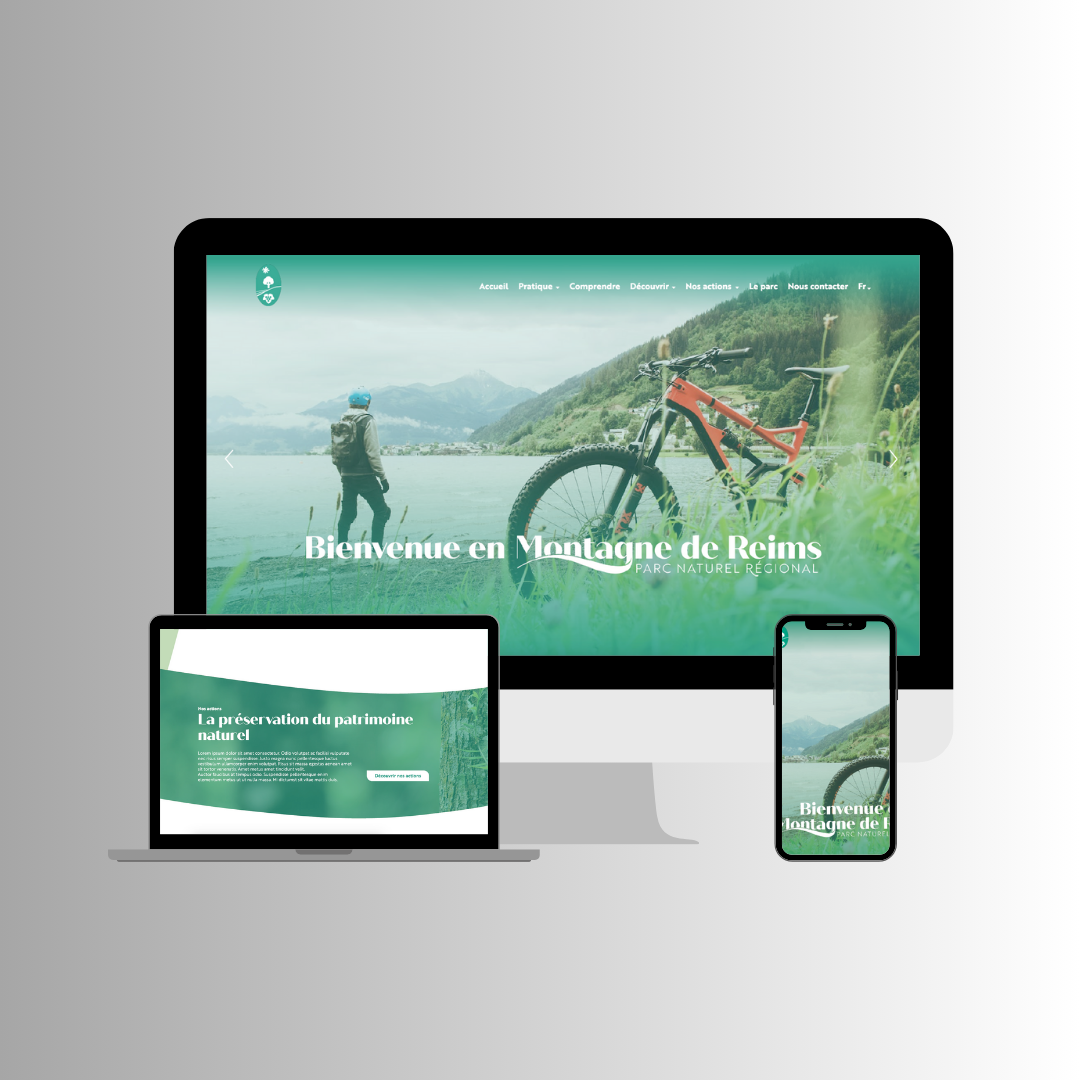 Montagne de Reims — site affiché sur ordinateur, tablette et smartphone