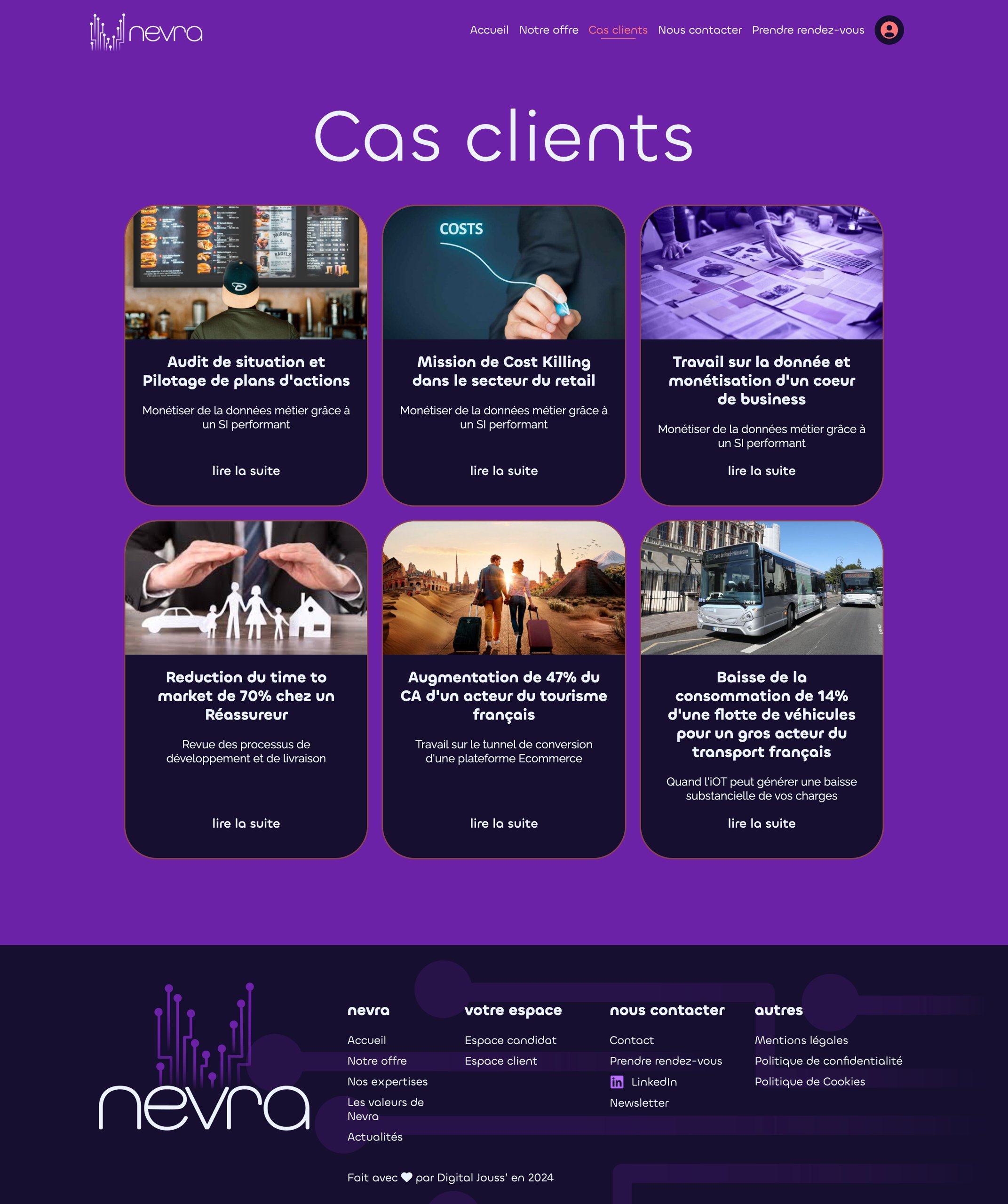 Nevra — page Cas clients