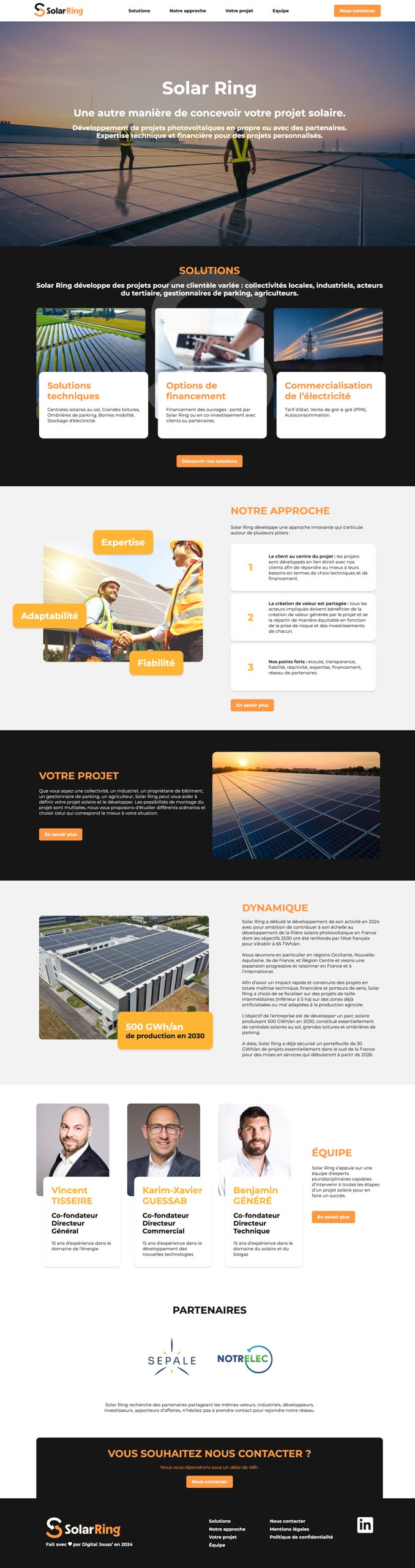 Solar Ring — page d'accueil