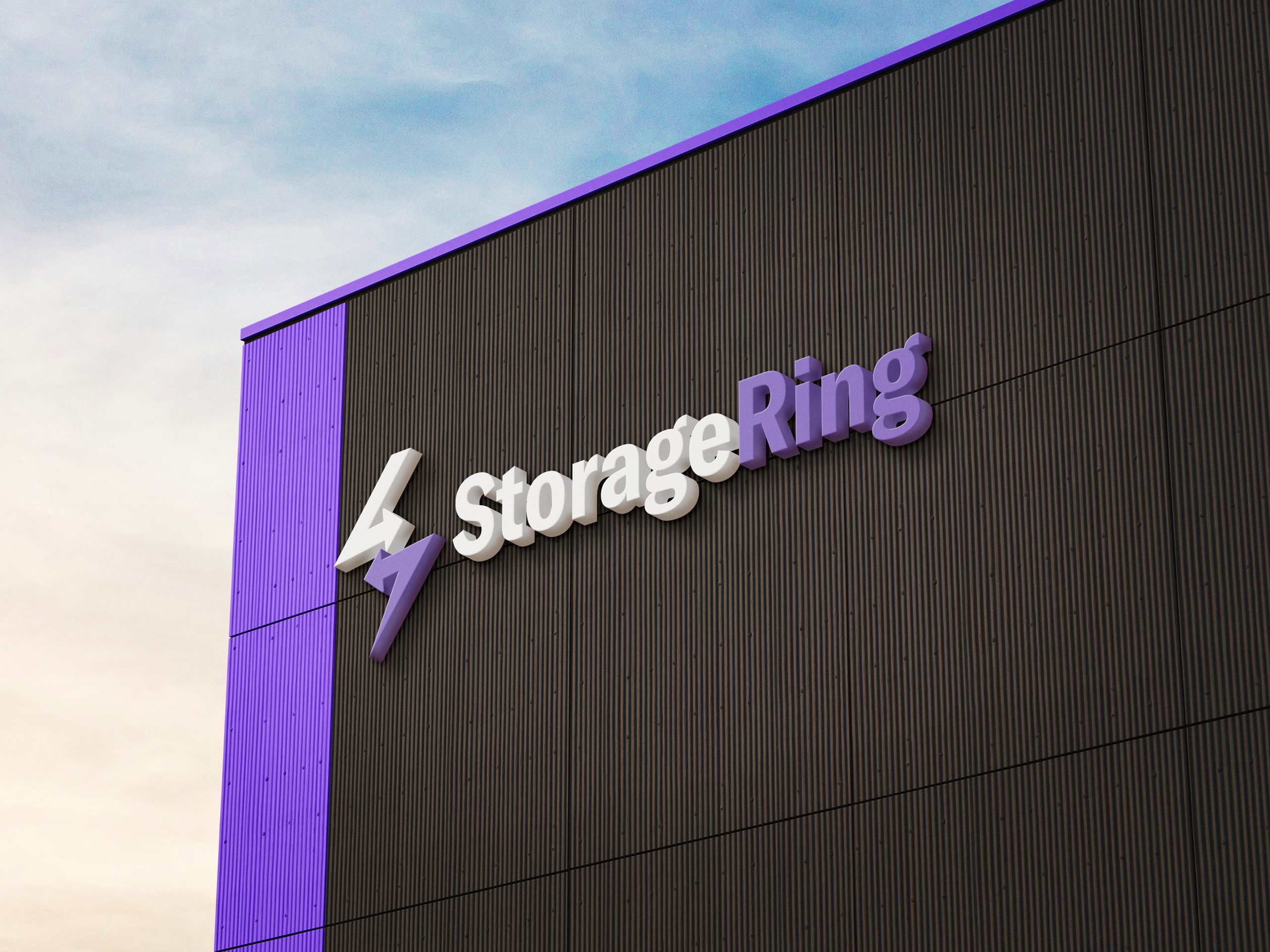 Logo Storage Ring sur la façade du bâtiment