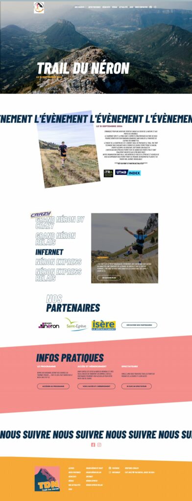 Trail du Néron — page d'accueil de l'événement
