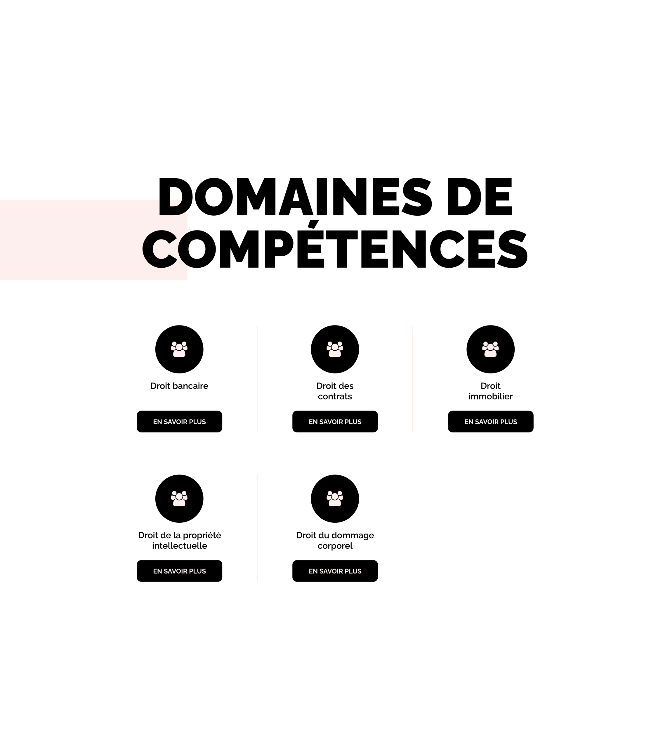 VPH Avocats — page des domaines de compétences
