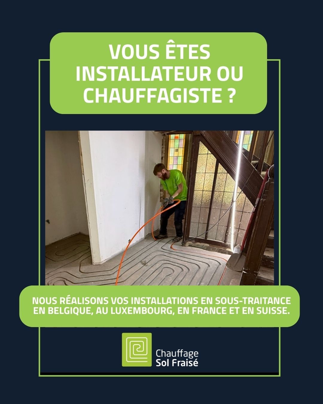 Chauffage Sol Fraisé : publication Instagram