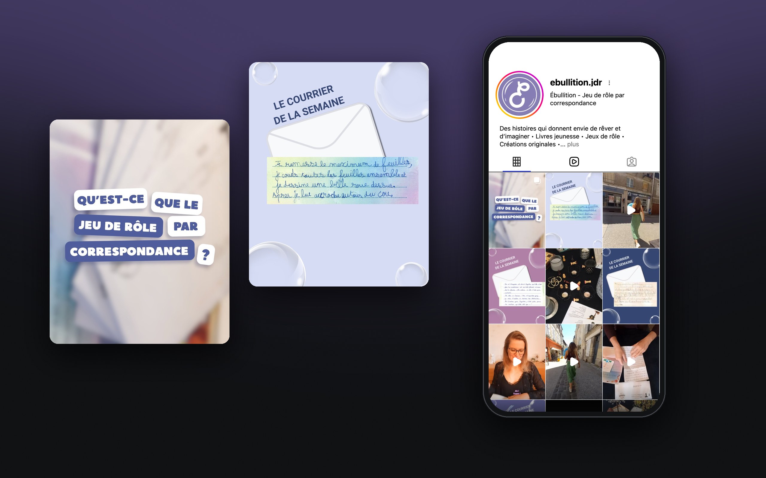 Ébullition : compte Instagram @ebullition.jdr et publications