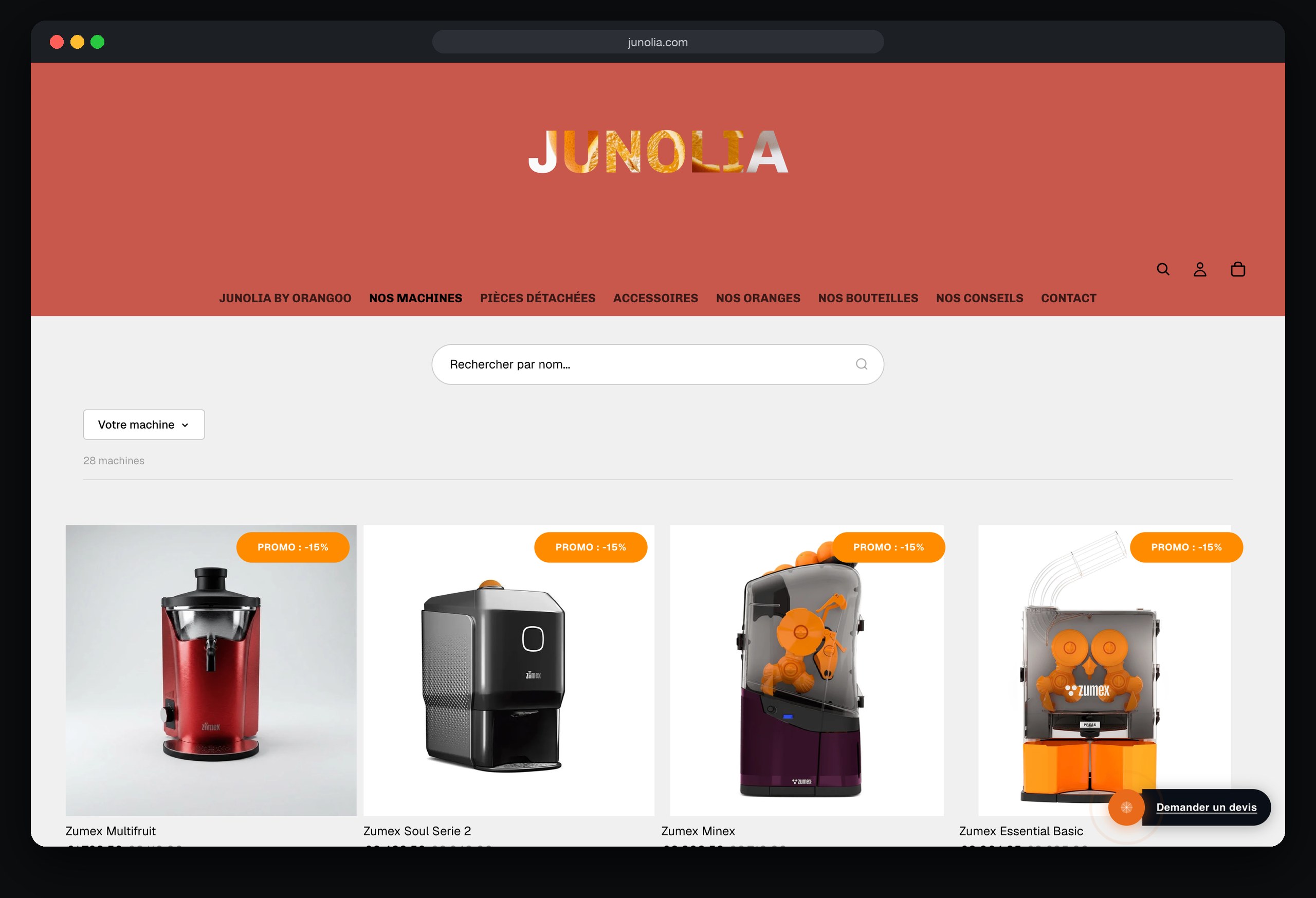 Junolia : page Nos machines
