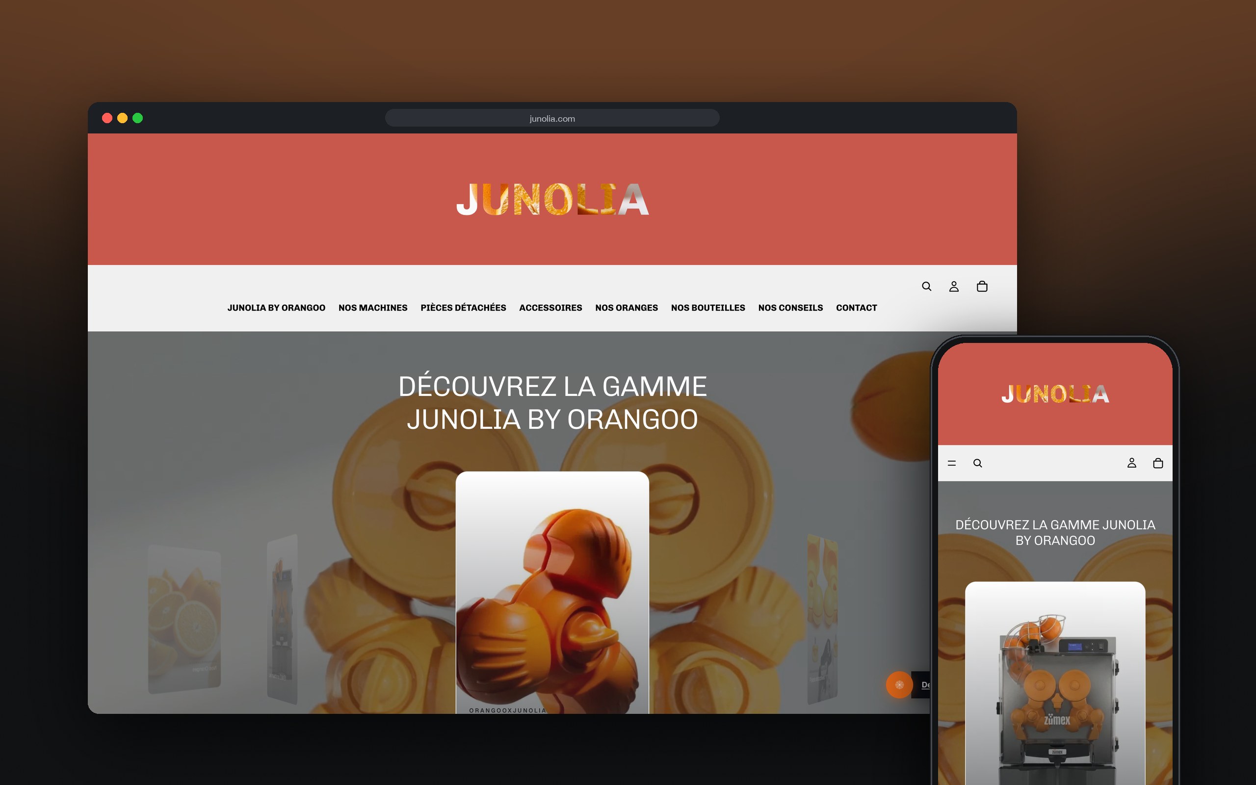 Junolia : site présenté sur ordinateur et mobile