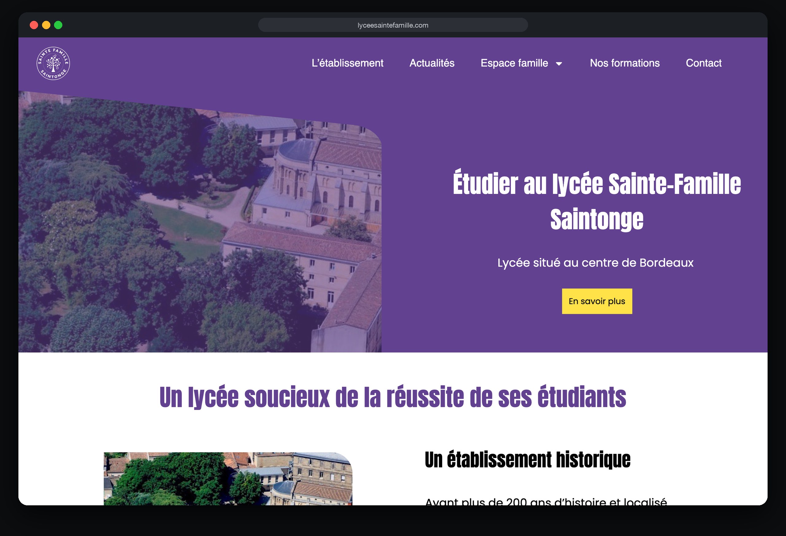 Lycée Sainte-Famille Saintonge : page Letablissement